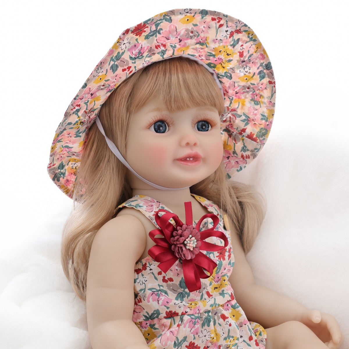 Muñeca bebé de simulación de 22 pulgadas, de plástico completo, estilo renacido, con diálogo de llanto y risa, para niña