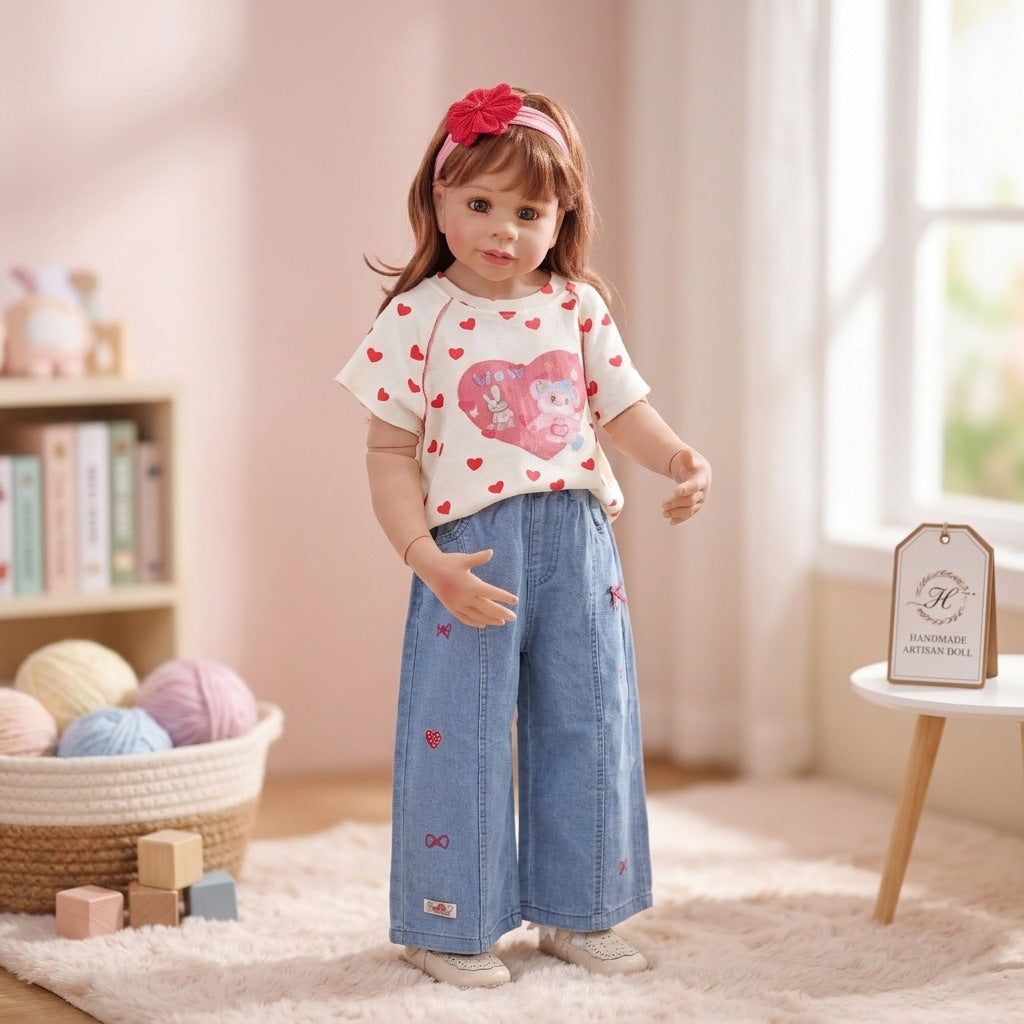 Muñeca para niña de 4-6 años de 100 cm, muñeca de alta simulación, muñeca articulada BJD
