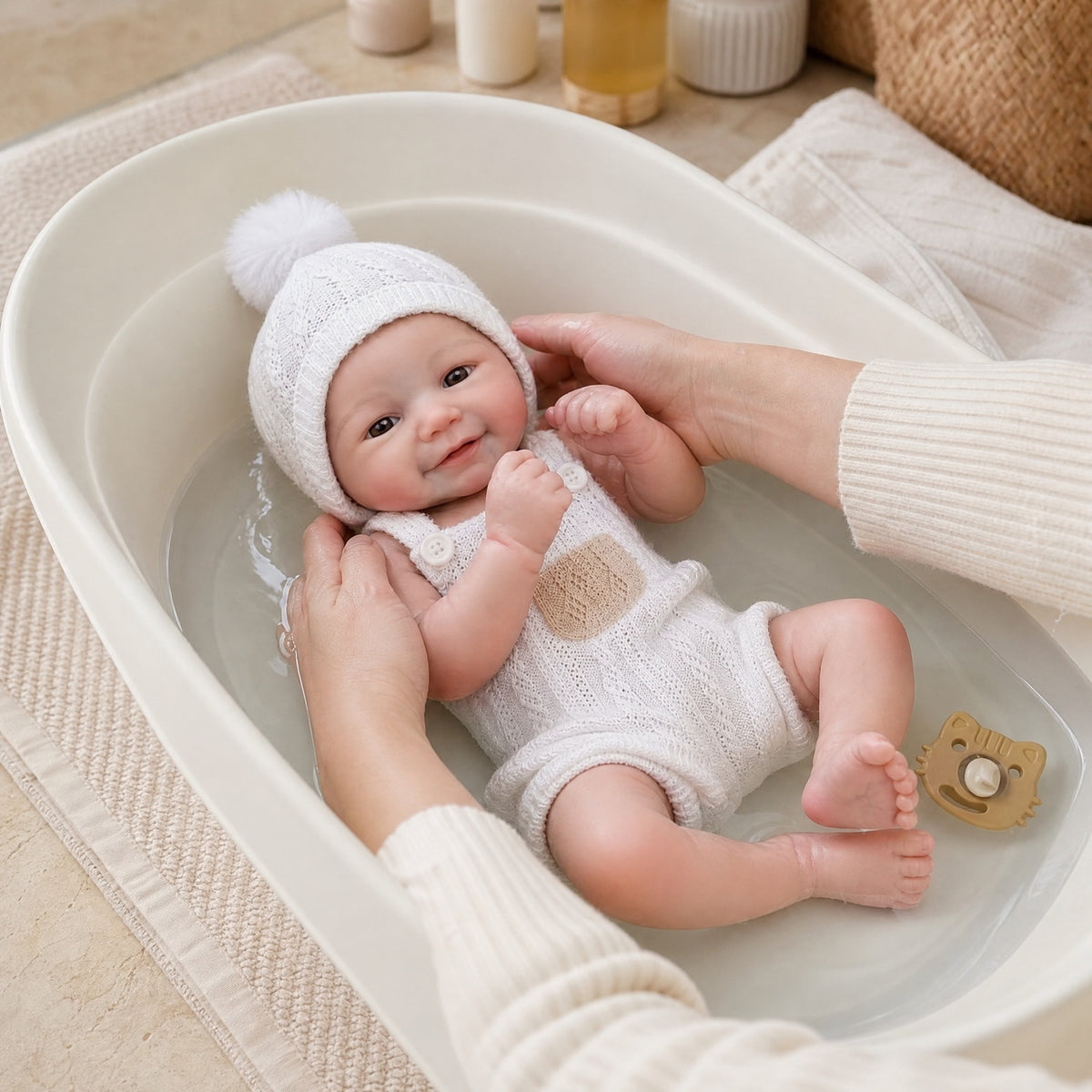 16 Inch Realistic Reborn Newborn Baby Dolls Girl with silicone Body Cute Soft Smile Real Life Baby Dolls Realistic