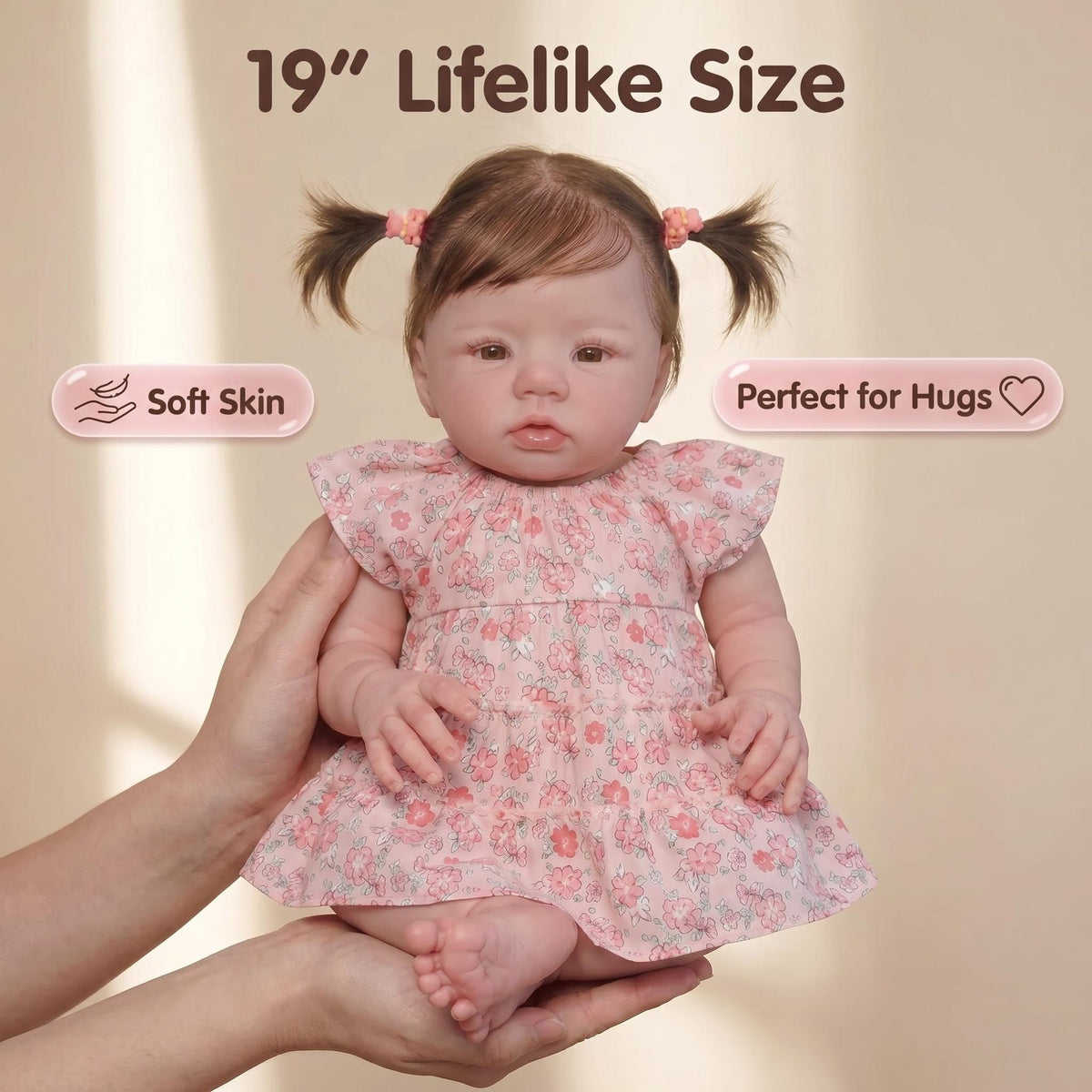 Muñeca reborn de 19 pulgadas con cuerpo completo de vinilo, ideal como juguete de simulación inmersivo para niñas pequeñas y compañera de apoyo emocional para coleccionistas adultos, una excelente opción de regalo para cumpleaños y festividades.
