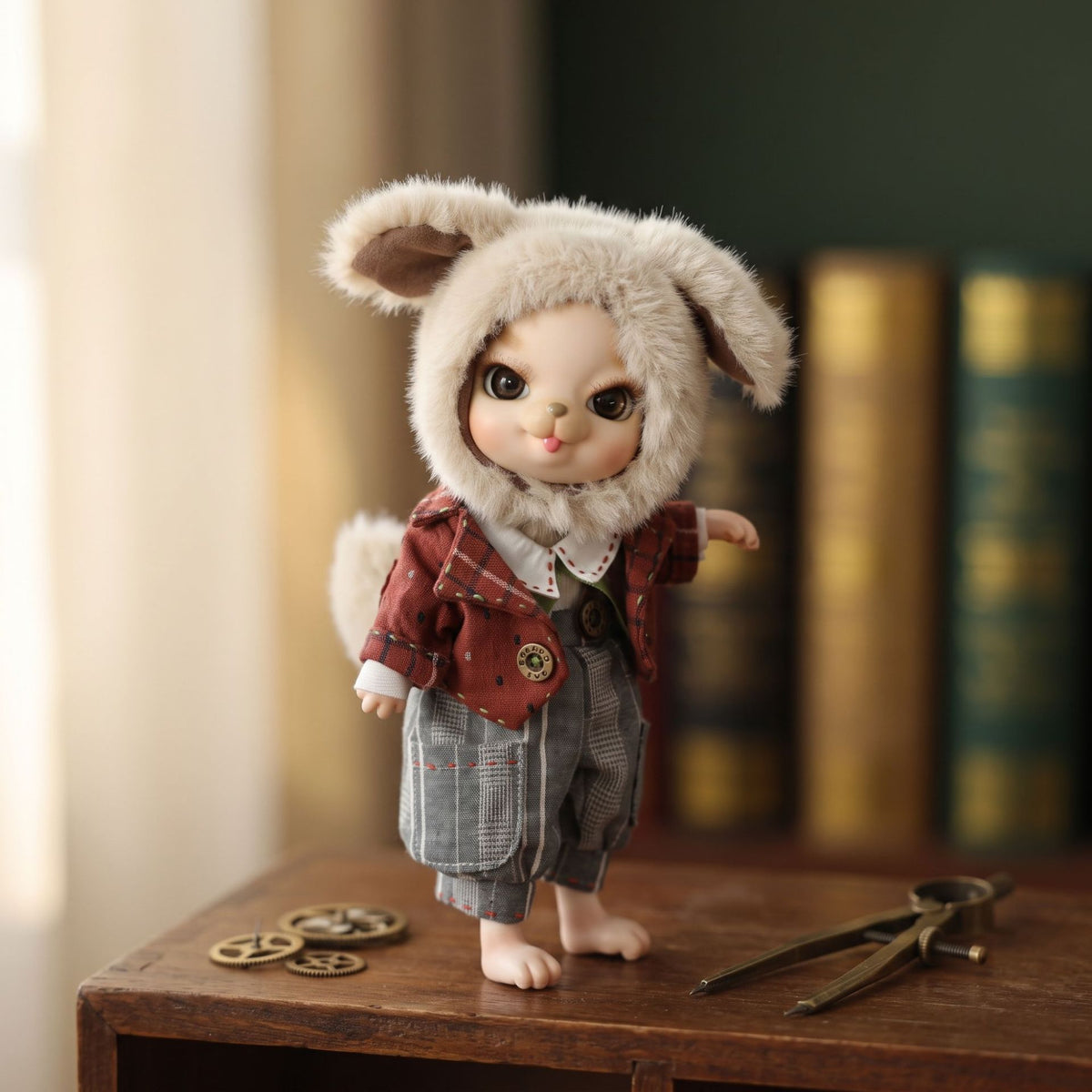 Muñeca articulada (BJD) de cerámica de 10 pulgadas con cuerpo completo, conjunto de felpa, decoración hecha a mano y juguete coleccionable