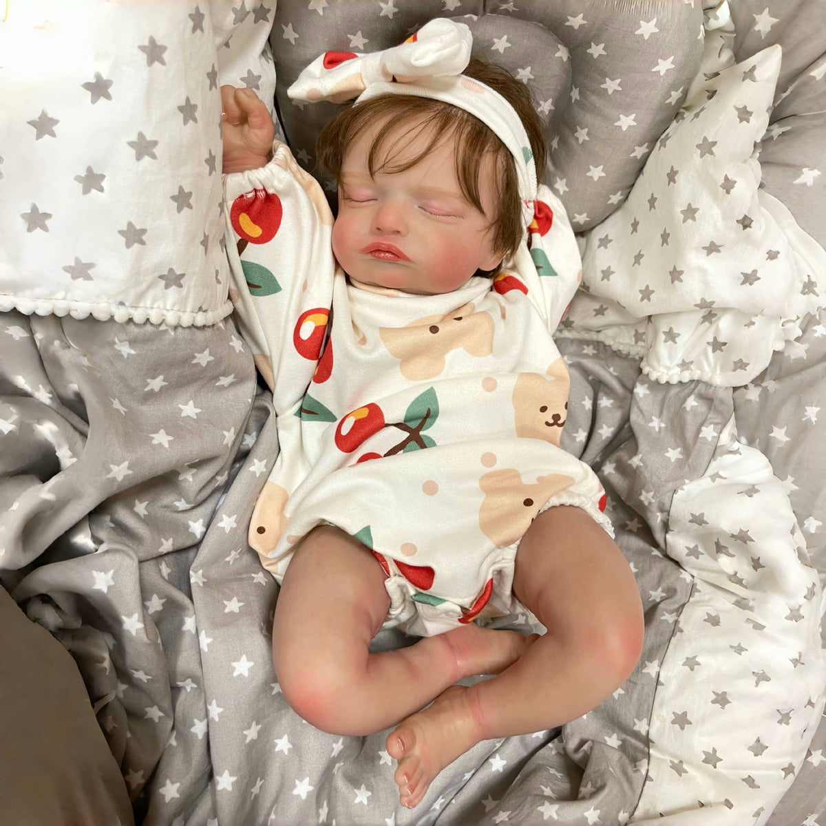 Muñecas Reborn hechas a mano de 19 pulgadas con cuerpo de tela, juguete realista para niñas pequeñas