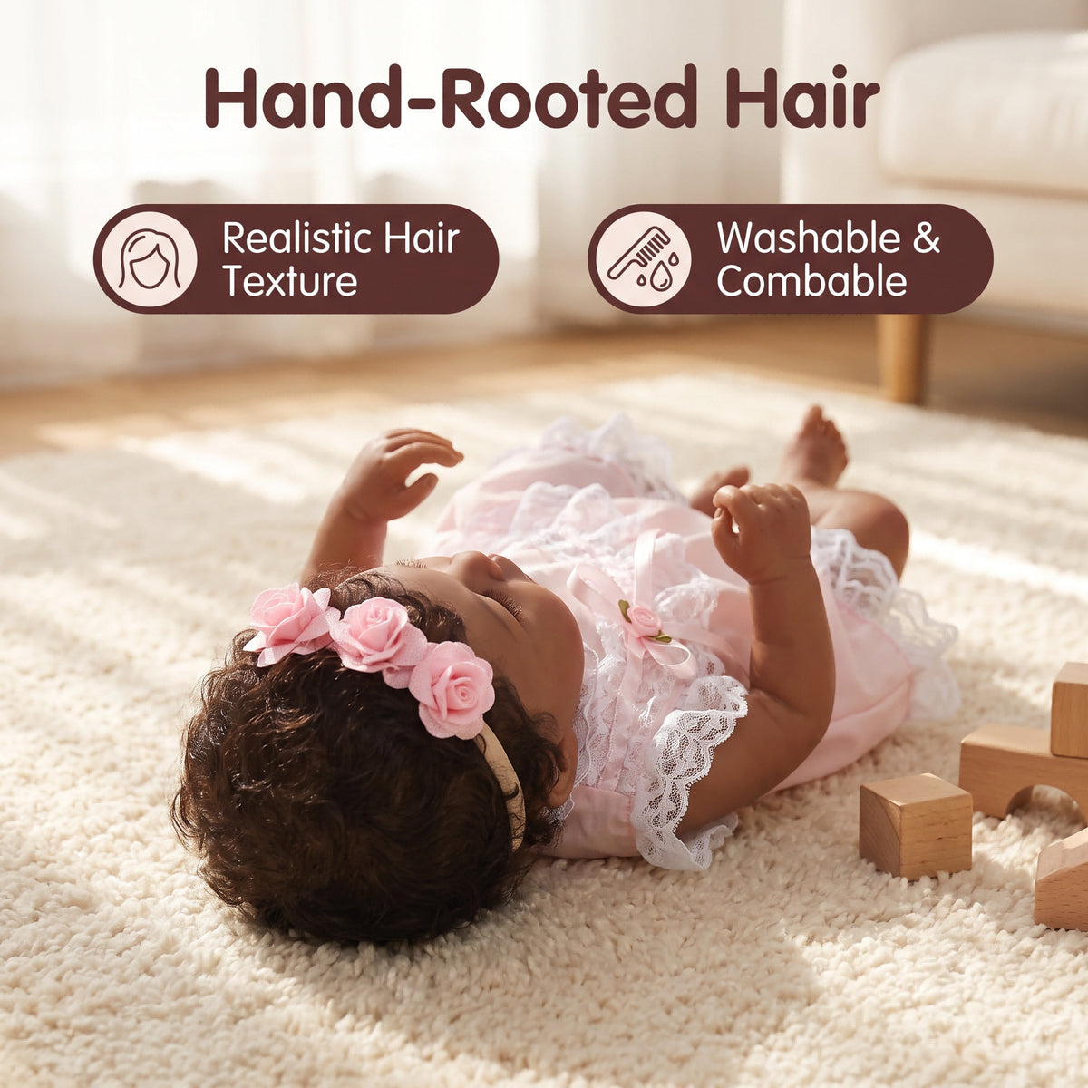 Muñeca Reborn de 19 pulgadas con cuerpo de tela, compañera ideal para la hora de dormir, regalo perfecto para cumpleaños y vacaciones.