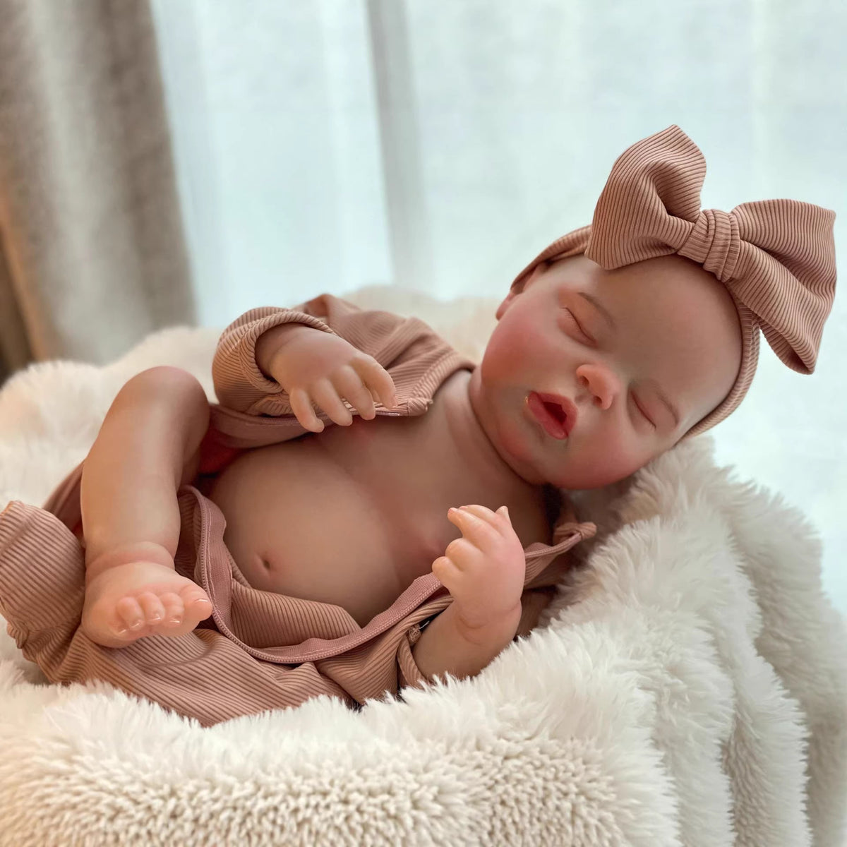 Muñeca de simulación Reborn de 19 pulgadas, muñeca con piel 3D pintada exquisitamente, regalo para niños