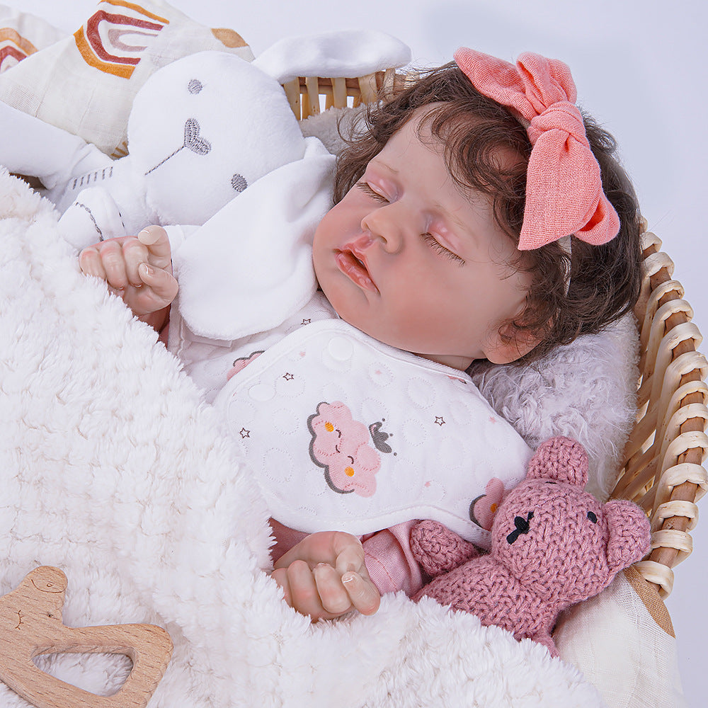 Muñeca Reborn de 18 pulgadas con cuerpo de tela y ropa completa, regalo navideño de primera calidad para entusiastas de las muñecas