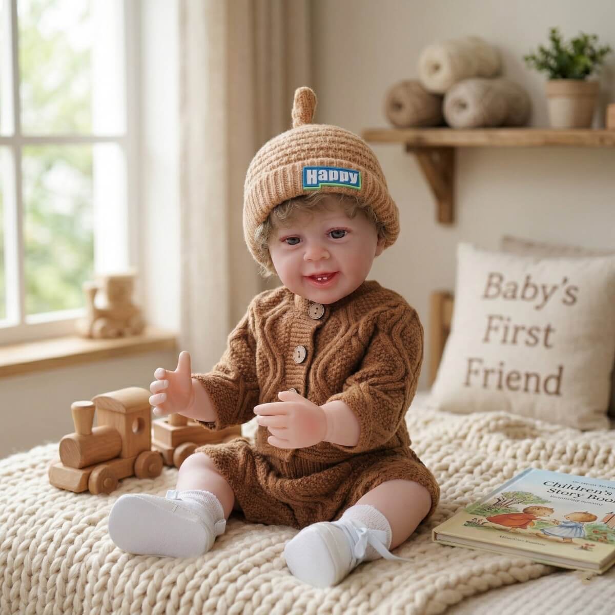 Muñeca Reborn de 22 pulgadas (55 cm), juguete de simulación de bebé de goma suave
