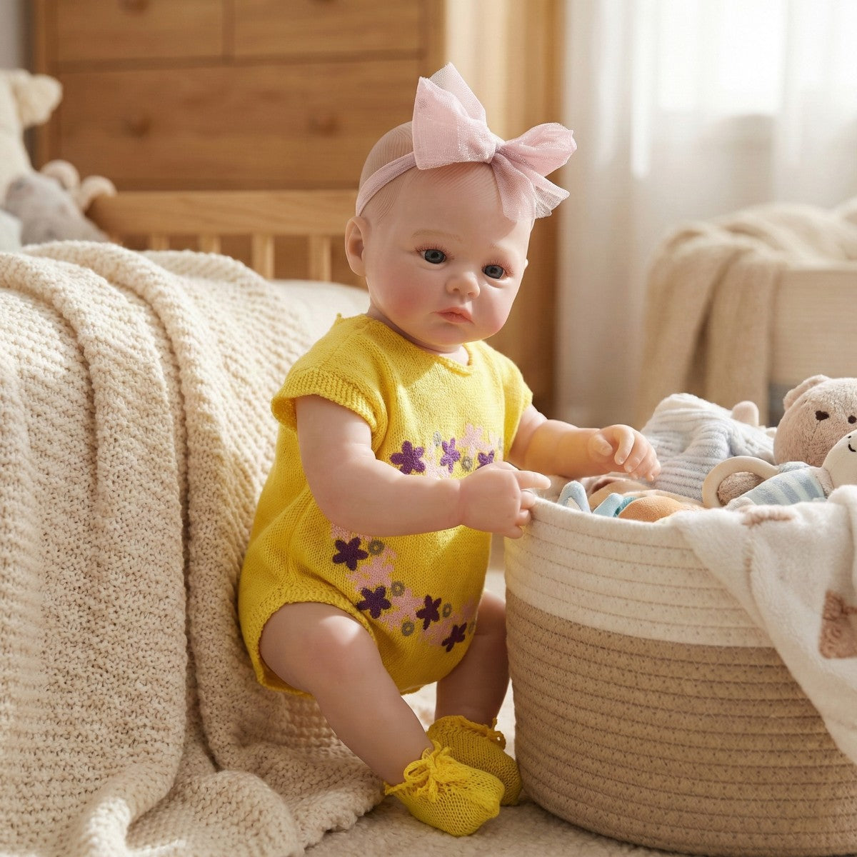 Muñeca reborn de cuerpo completo de goma de 50 cm, bebé de simulación, juguete para niños