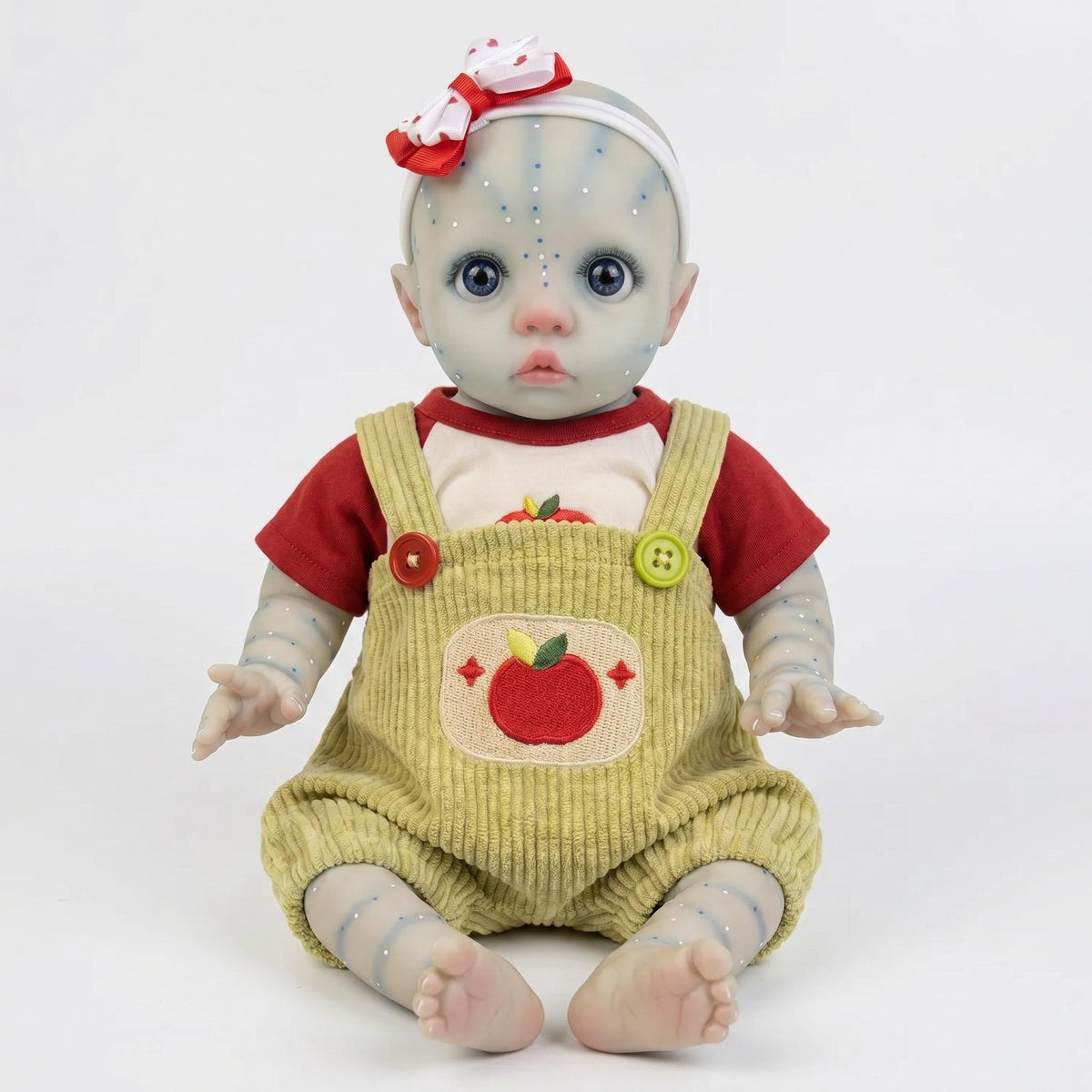 16 pulgadas con cuerpo de tela, lindo conjunto con estampado de frutas, regalo perfecto para baby shower, fiestas navideñas, Pascua y celebraciones de temporada