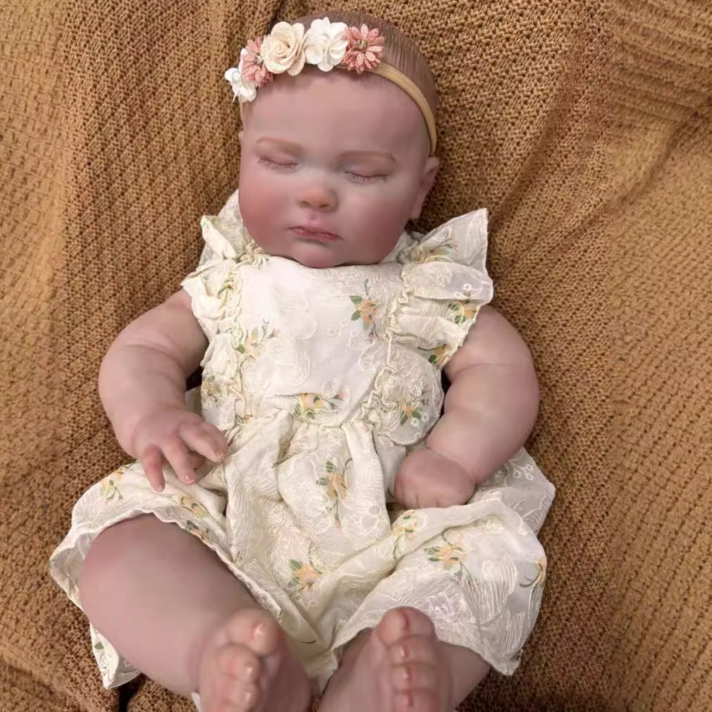 Muñeca Reborn realista de 24 pulgadas, recién nacida con cuerpo de tela, piel 3D detallada, hecha a mano, muñeca coleccionable para niñas y amantes de las muñecas
