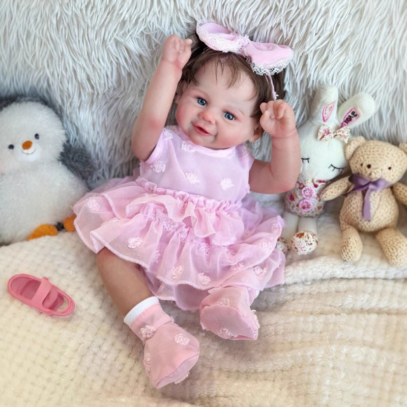 Muñeca Reborn de 18 pulgadas con cuerpo de tela, disponibles en diferentes tipos y estilos. Regalo coleccionable para festividades o cumpleaños.