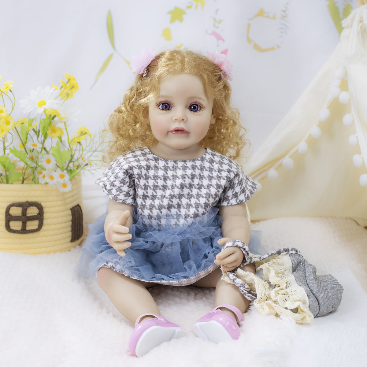 Muñeca reborn realista de 22 pulgadas con cuerpo completo de vinilo, una dulce opción de regalo para niños y adultos en ocasiones especiales