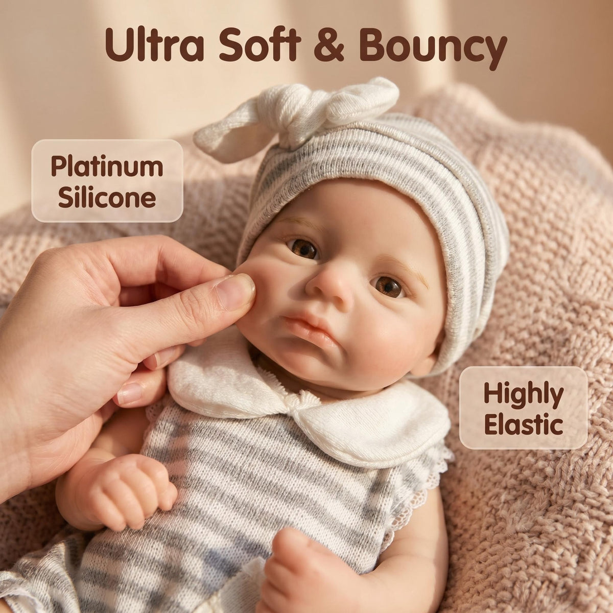 Muñeca reborn de 12 pulgadas con cuerpo completo de silicona sólida como regalo de Navidad para niños o coleccionistas de muñecas adultos