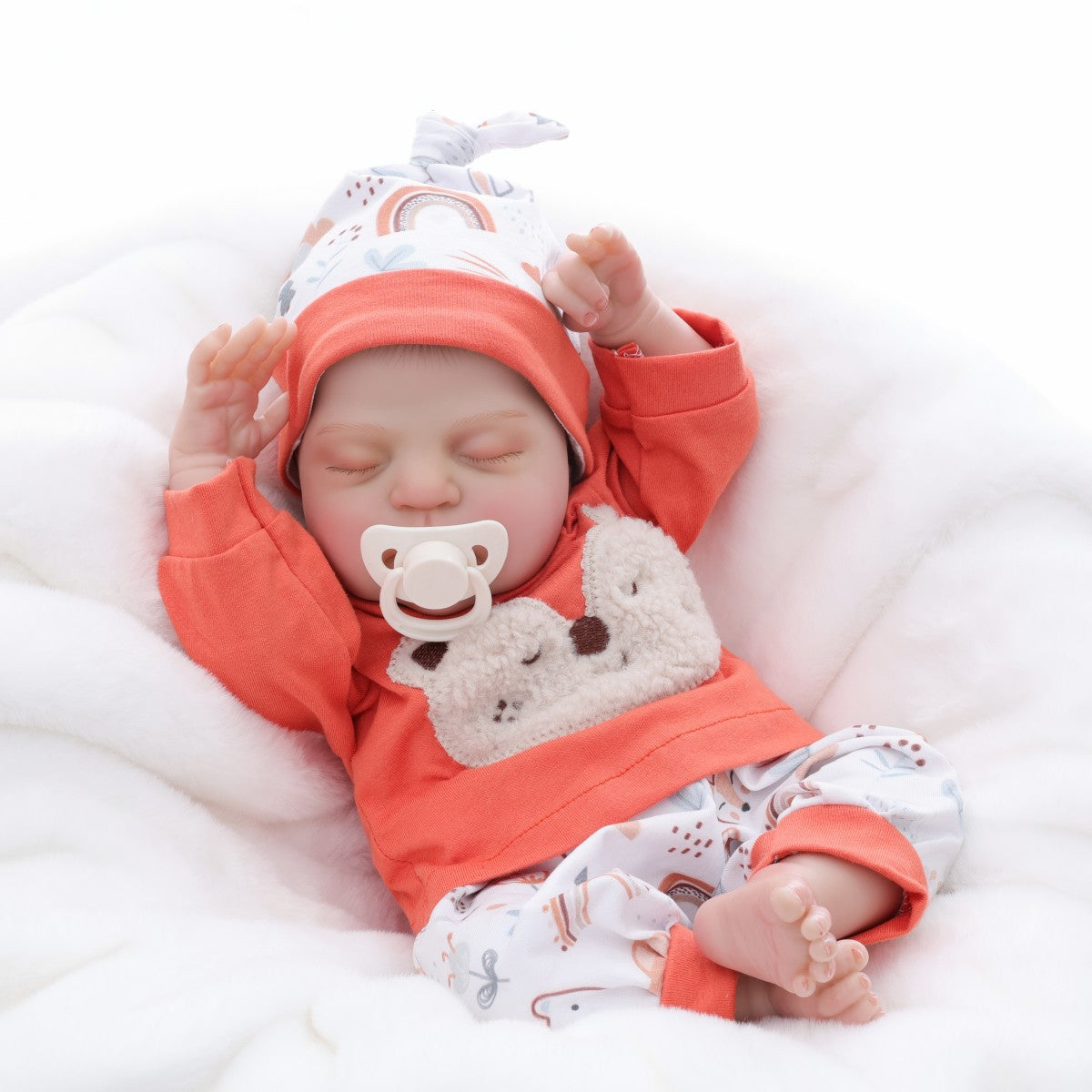 Muñeca bebé reborn de 18 pulgadas con conjunto rojo
