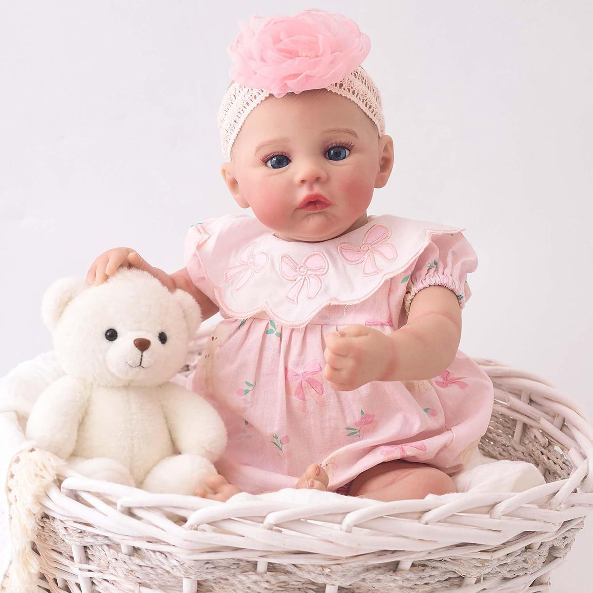 Realistic 19 Inch Cloth Body Baby Doll, Articulated Reborn Baby Dolls Gifts for Girls and Boys Kids Age 3+