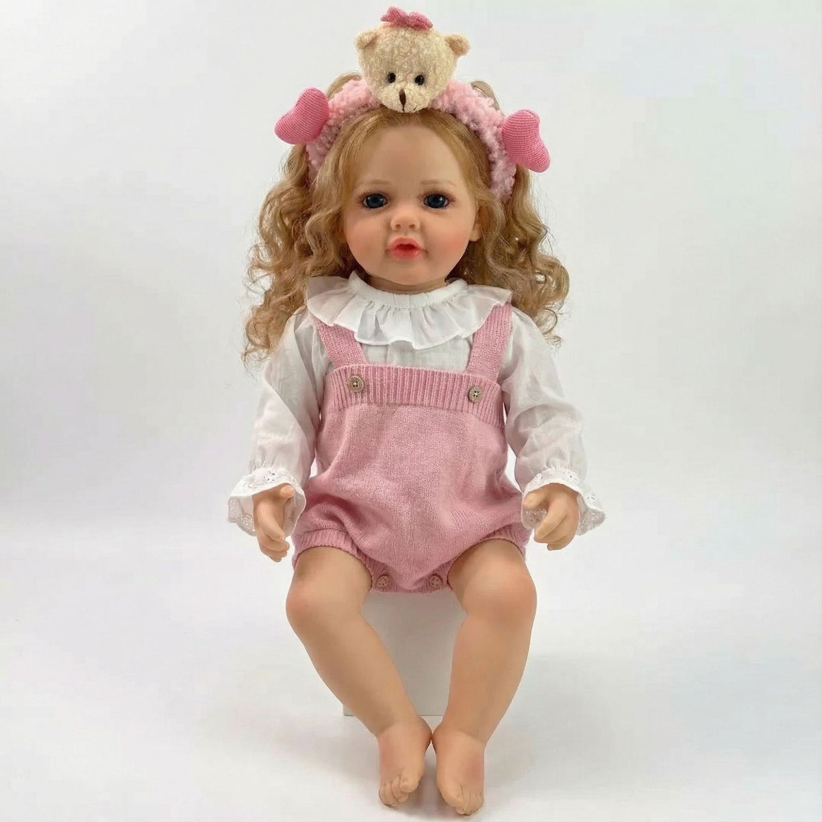 Muñecas Reborn de vinilo completo de 22 pulgadas para niñas con cabello rubio