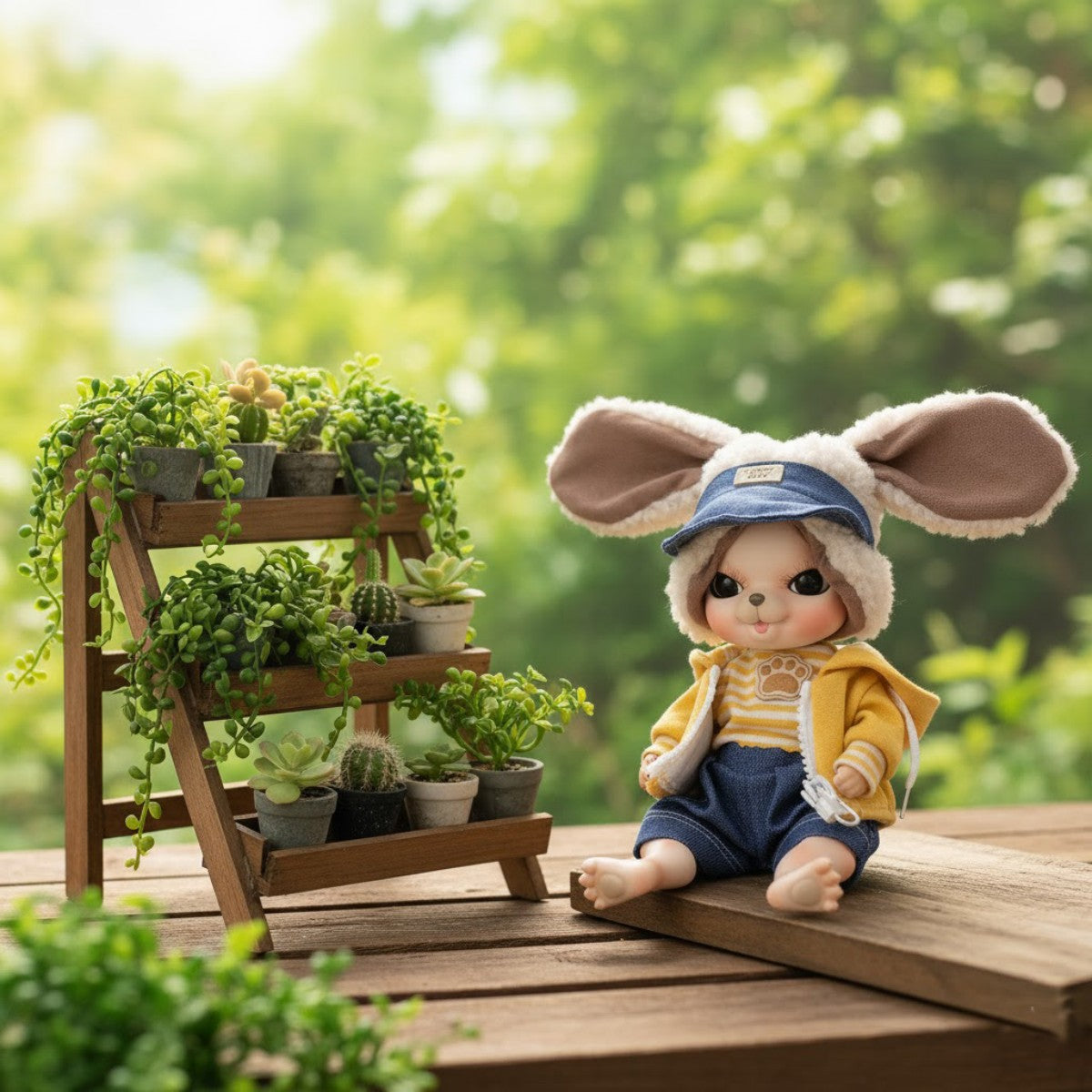 Adorables muñecas articuladas (BJD) de porcelana de 10 pulgadas de conejo amarillo para vestir