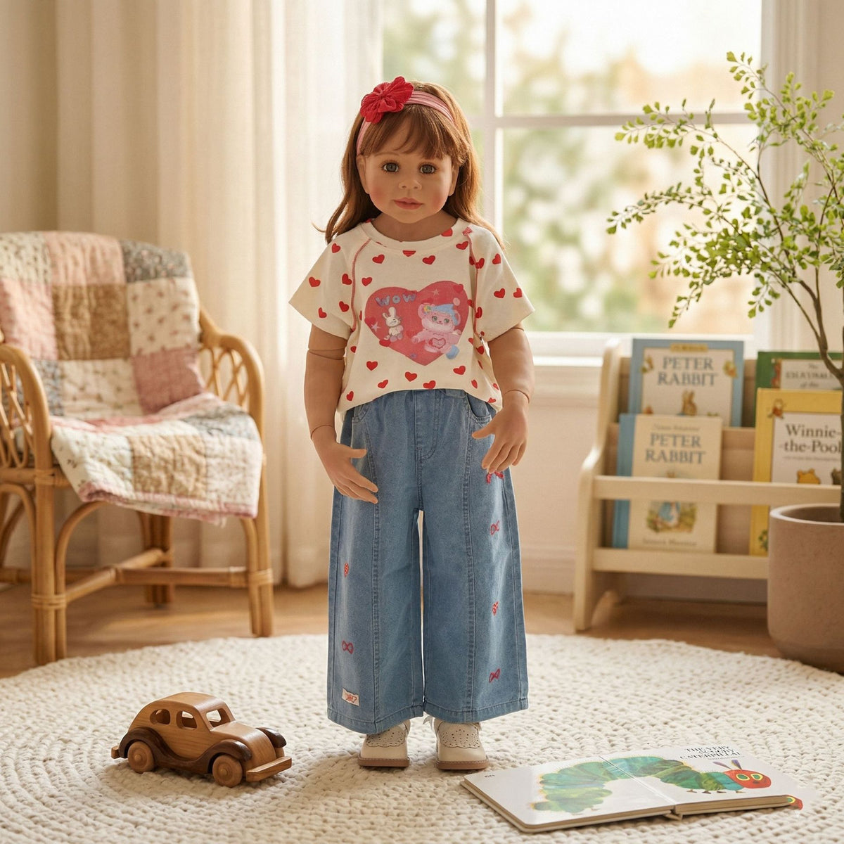 Muñeca para niña de 4-6 años de 100 cm, muñeca de alta simulación, muñeca articulada BJD