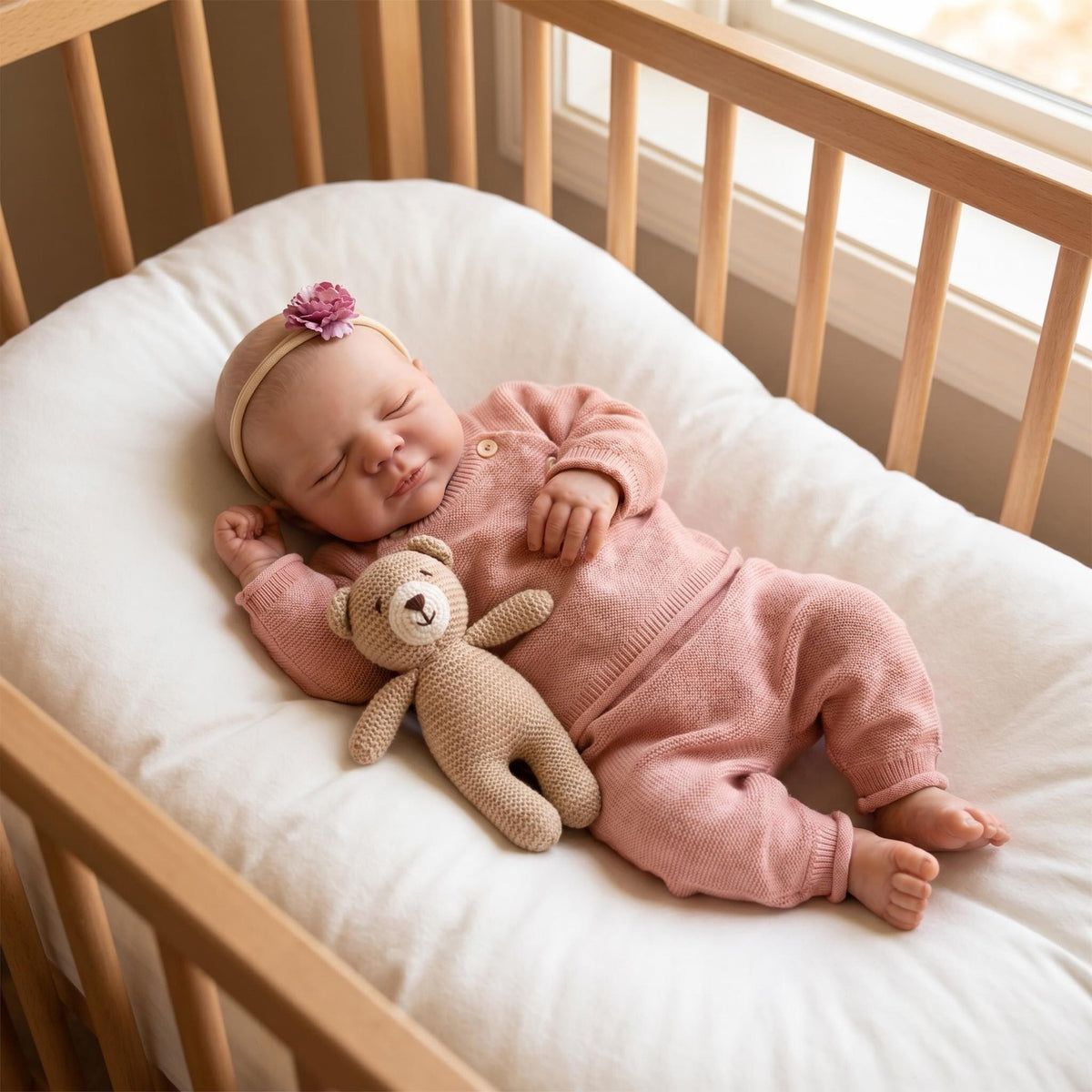 Muñeca bebé recién nacida Reborn de vinilo completo de 19 pulgadas, con ojos cerrados y durmiendo, juguete de compañía perfecto para regalo de cumpleaños, Navidad y Pascua para niñas y coleccionistas adultos