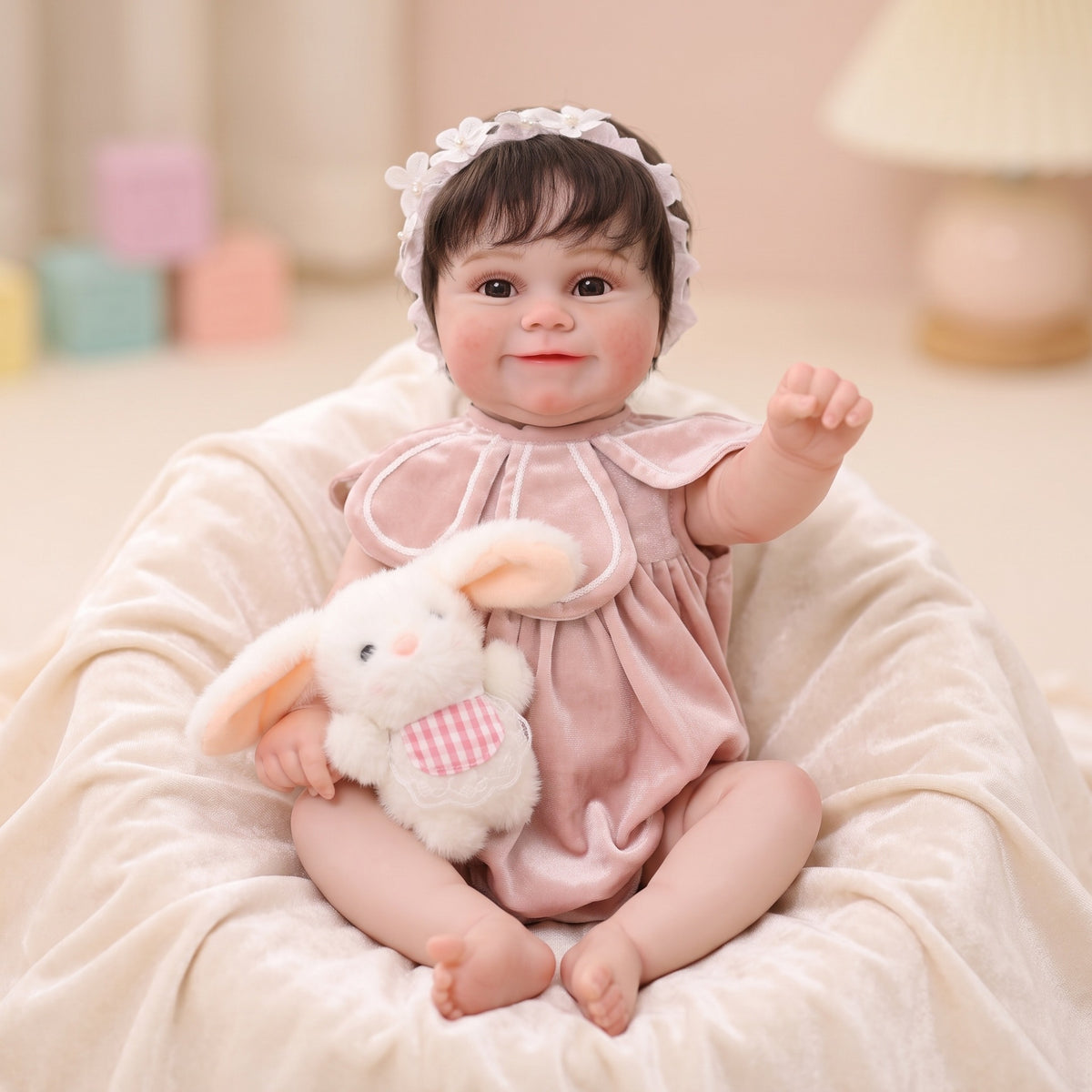 Muñeca Reborn artesanal de 22 pulgadas con piel de venas 3D realista y cuerpo completo de vinilo, regalo de bebé para niñas pequeñas