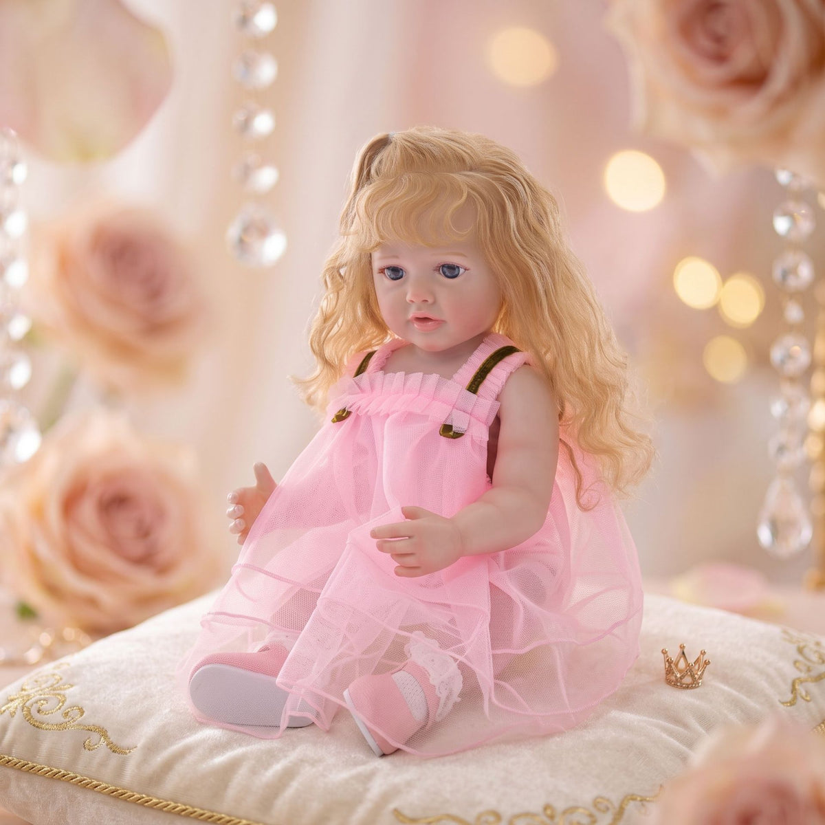 Muñeca Reborn de 22 pulgadas, cuerpo completo de vinilo ultrarrealista, extremidades flexibles y suaves, muñeca de compañía segura para niños