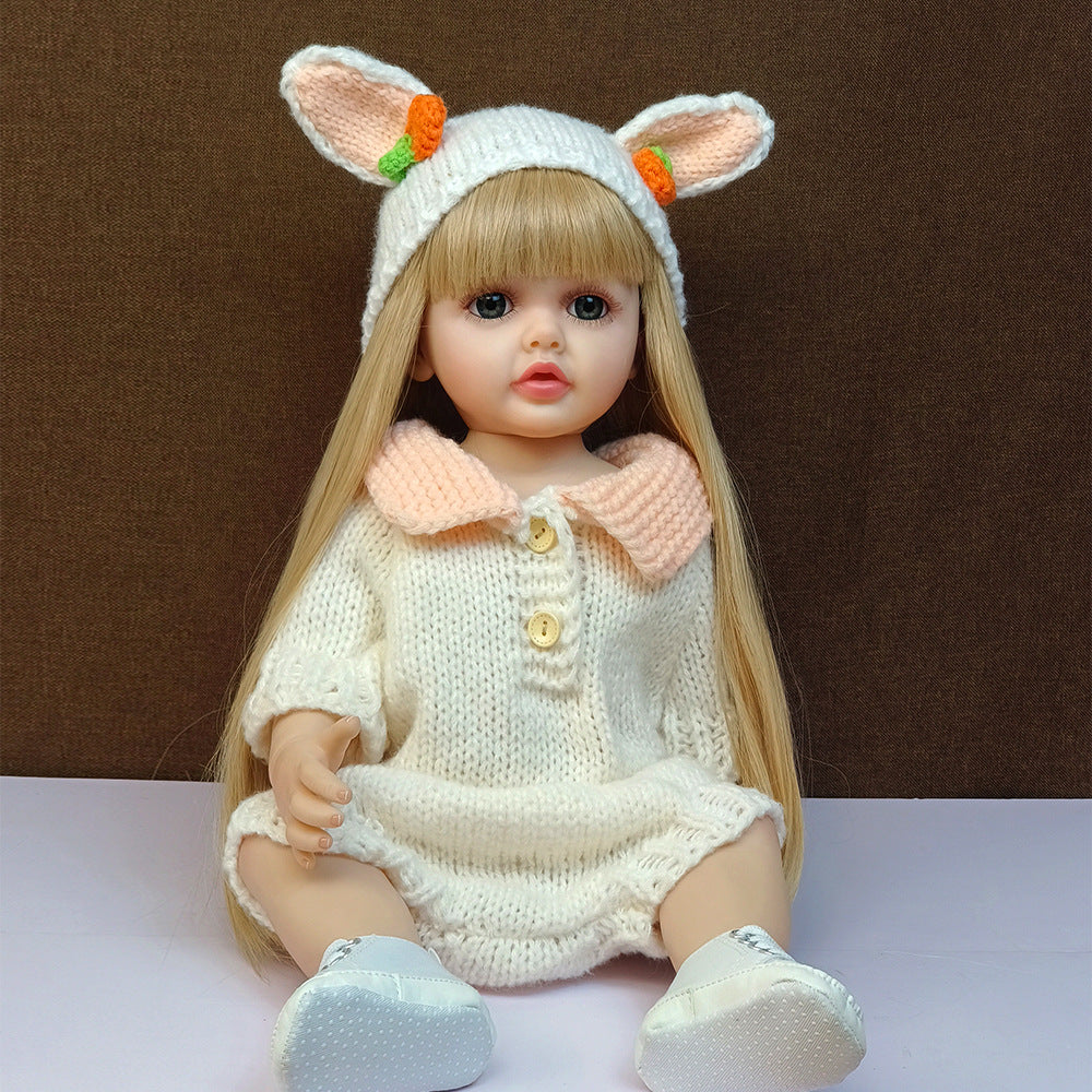 Muñeca Reborn de 22 pulgadas con cuerpo completo de vinilo y sensor de sonido, juguete de compañía interactivo, regalo perfecto para niños y coleccionistas adultos en días especiales