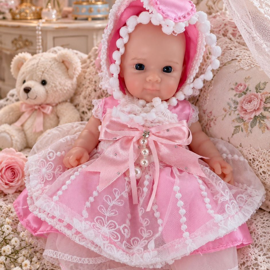New 8 inch Full Silicone Body Reborn Doll, Changeable Clothes for Girls, Toy, Friend Gift for Kids