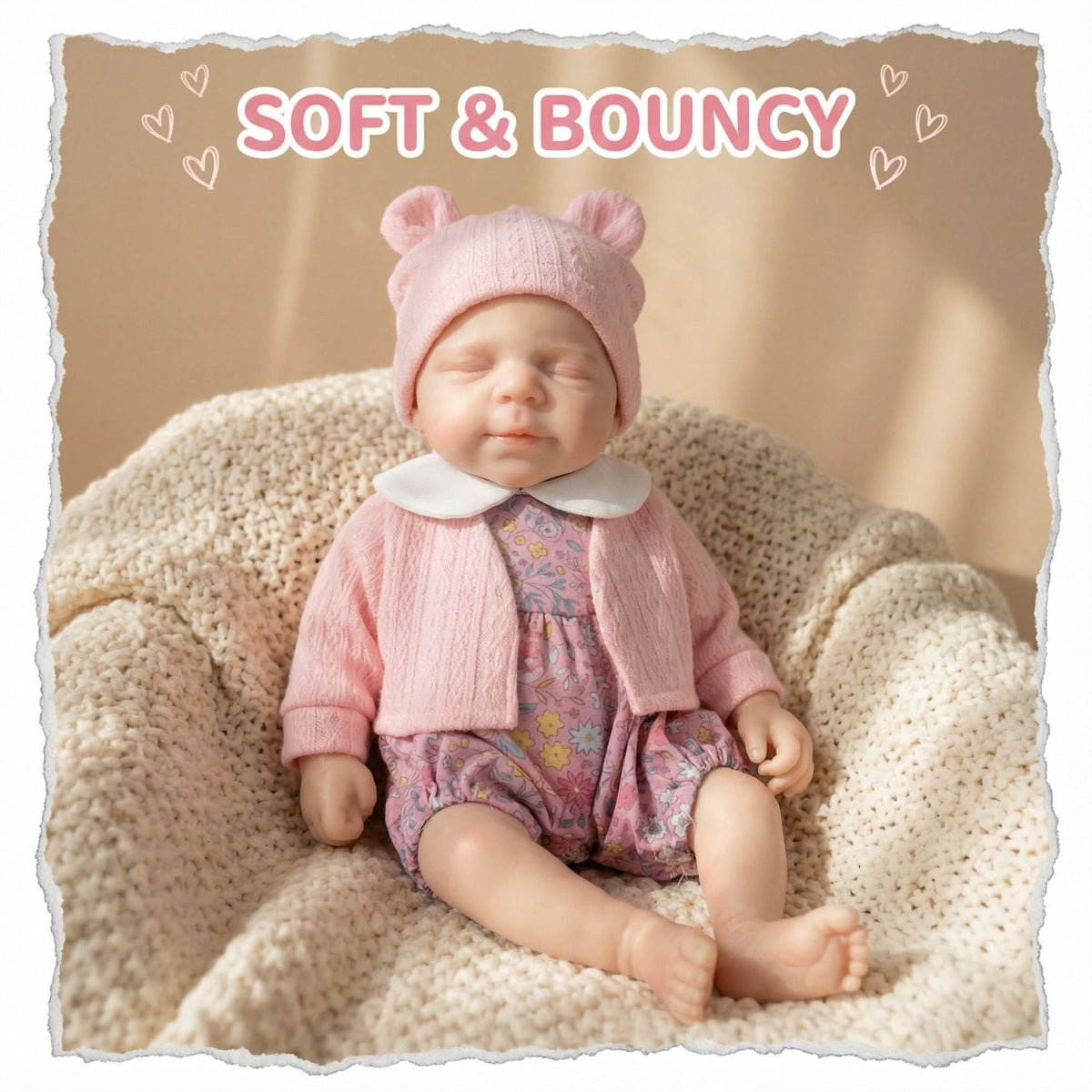 Muñeca Reborn de silicona sólida de 12 pulgadas, juguete de simulación modelo Pascale con cárdigan rosa