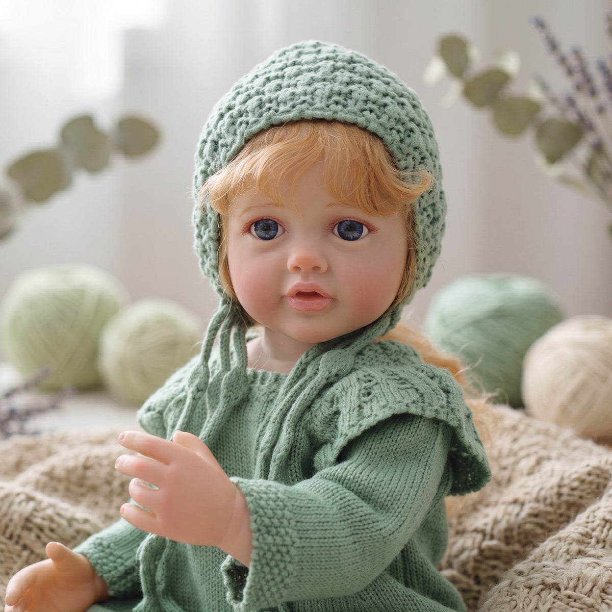 Muñeca Reborn de 22 pulgadas con cuerpo de vinilo completo, pelo implantado a mano, juguete de baño, regalo