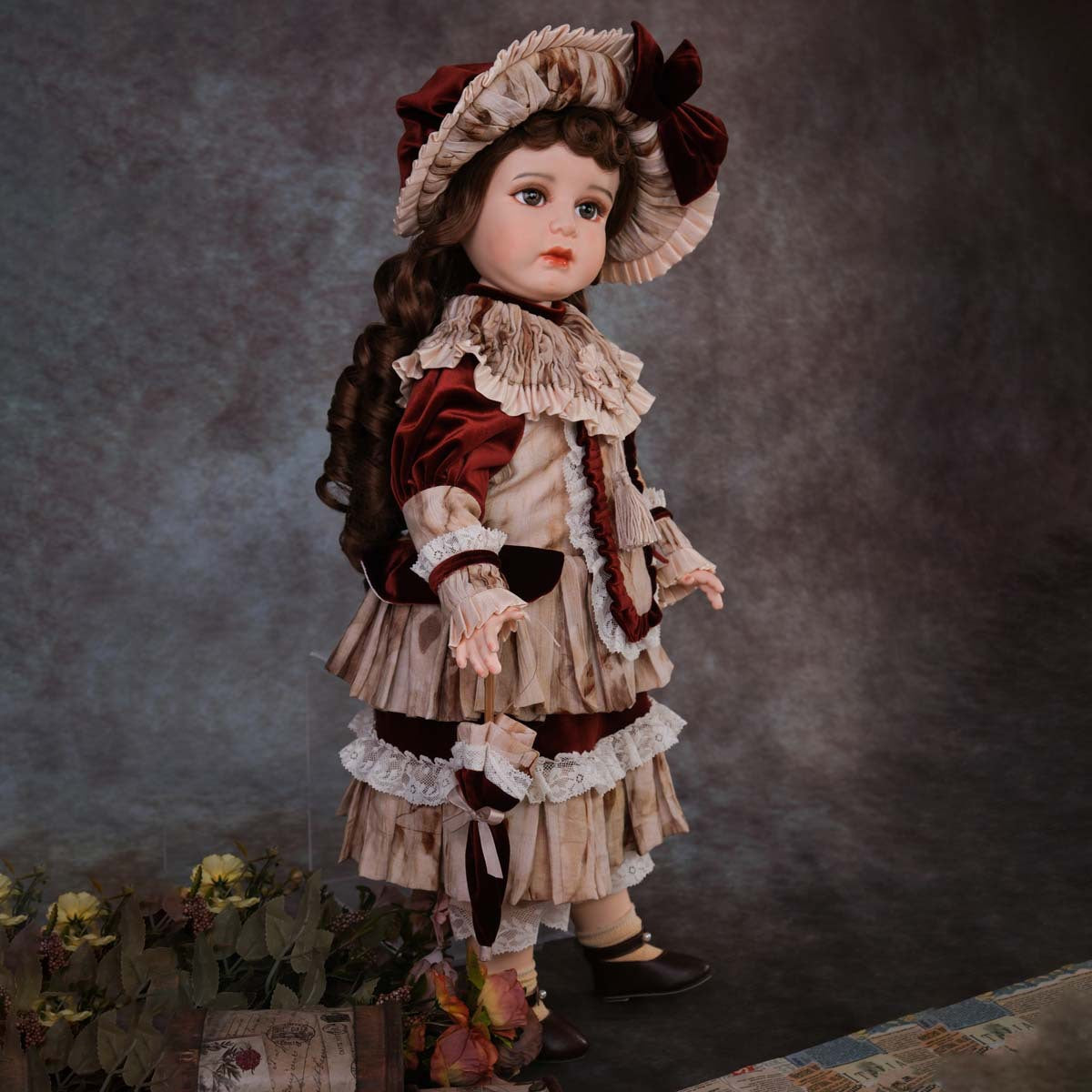 Muñeca de porcelana fina auténtica para coleccionistas de 26 pulgadas