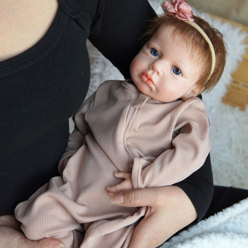 Muñeca Reborn de silicona sólida de 18 pulgadas con tacto de piel real, juguete de bebé hecho a mano, regalo de cumpleaños para niños