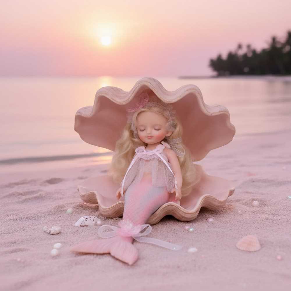 Muñeca bebé sirena de silicona completa de 10 pulgadas, figura de fantasía durmiente, regalo para cumpleaños y ocasiones festivas