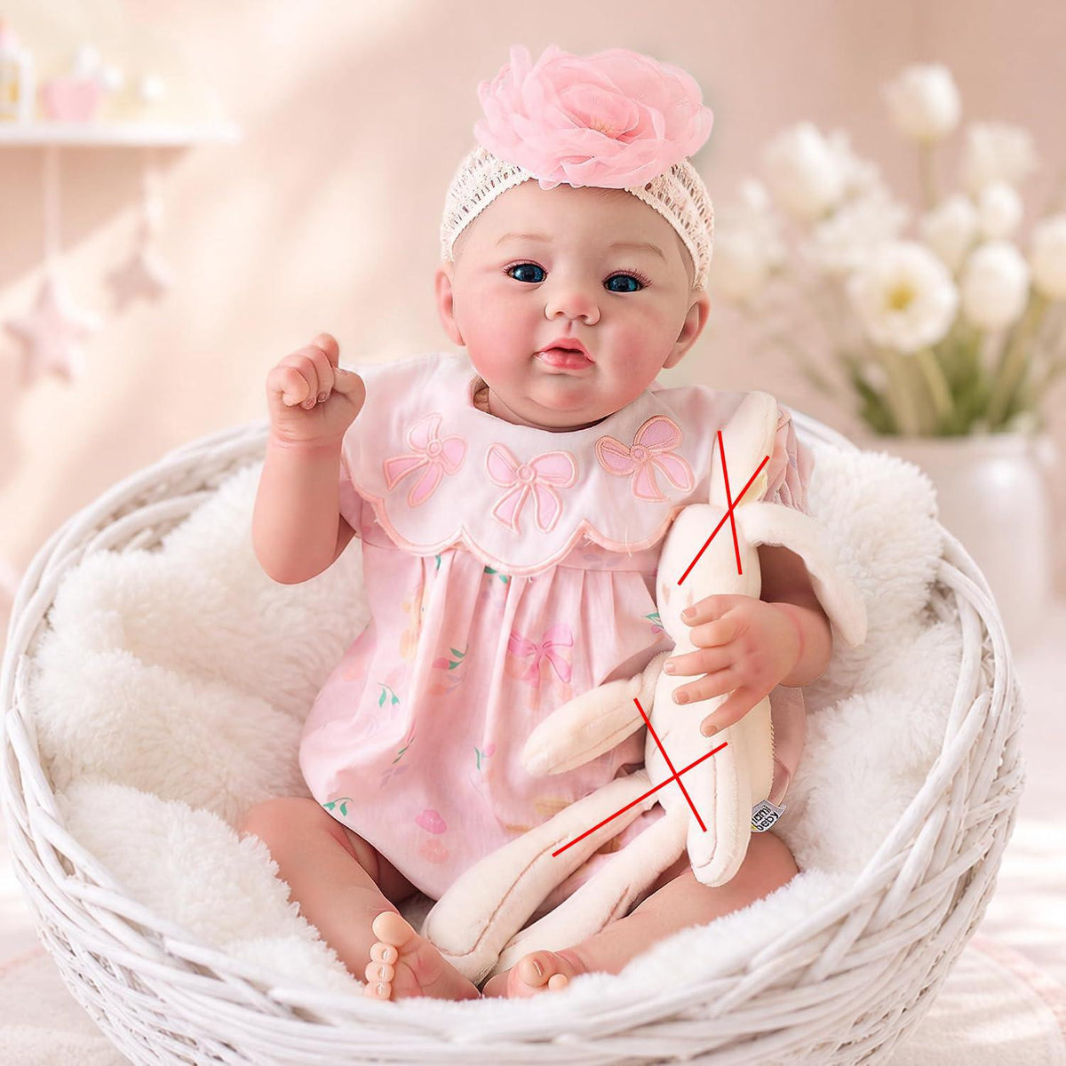 Realistic 19 inch life-like with Cloth Body Reborn baby doll gifts for kids
