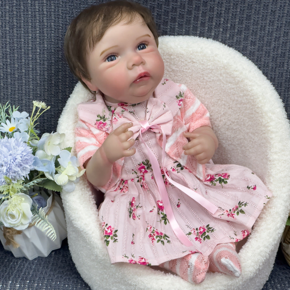 Sorpresa ideal para las fiestas: muñeca bebé de vinilo de 20 pulgadas, juguete infantil realista para todas las edades