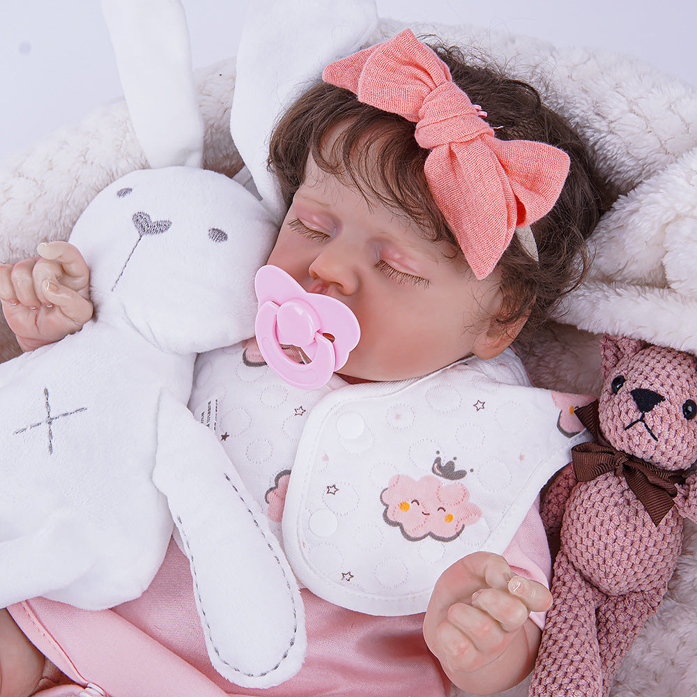 Muñeca Reborn de 18 pulgadas con cuerpo de tela y ropa completa, regalo navideño de primera calidad para entusiastas de las muñecas