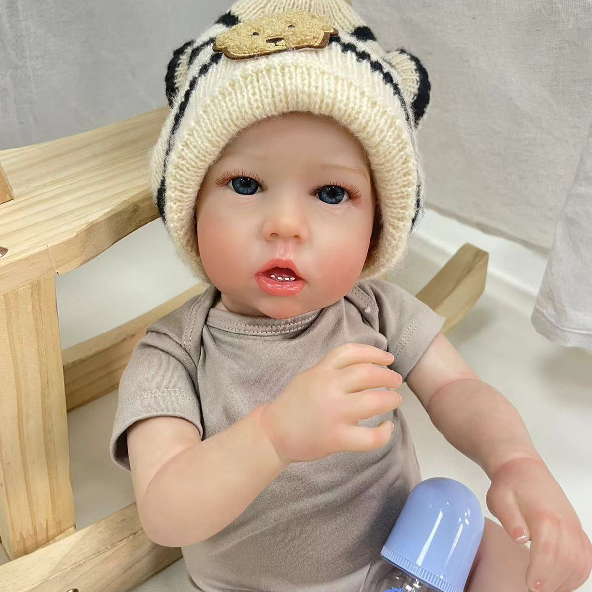 Muñeca Reborn realista de 23 pulgadas, realista con cuerpo de tela, regalo para niña
