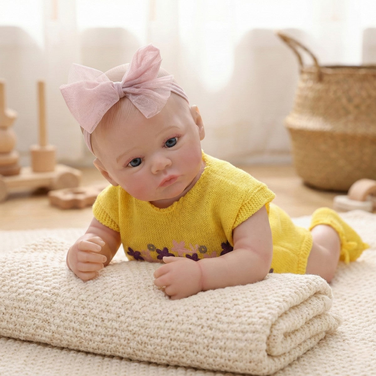Muñeca reborn de cuerpo completo de goma de 50 cm, bebé de simulación, juguete para niños
