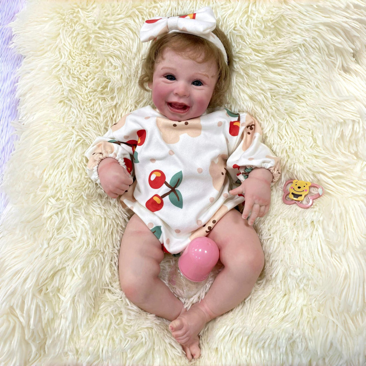 Muñeca Reborn hecha a mano de 22 pulgadas, realista, con cuerpo de tela, juguete para niñas pequeñas