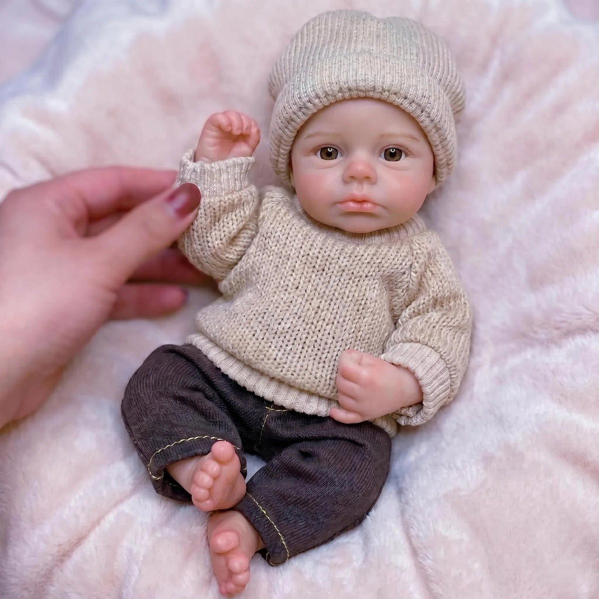 Muñeca Reborn de 6 pulgadas con cuerpo completo de silicona, piel realista, textura de venas, recién nacido pintado a mano, conjunto completo de accesorios y ropa.