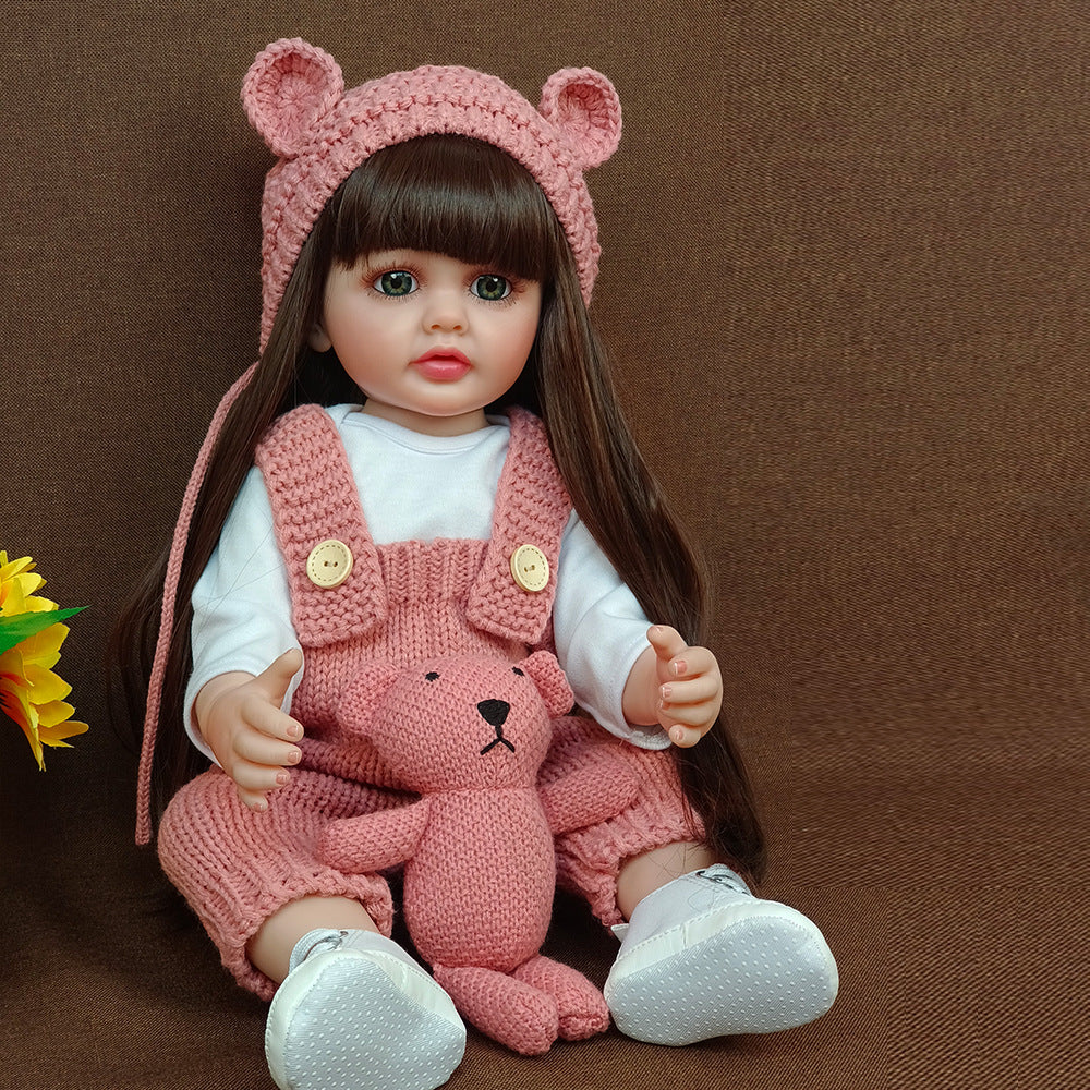 Muñeca Reborn de 22 pulgadas con cuerpo completo de vinilo y sensor de sonido, juguete de compañía interactivo, regalo perfecto para niños y coleccionistas adultos en días especiales