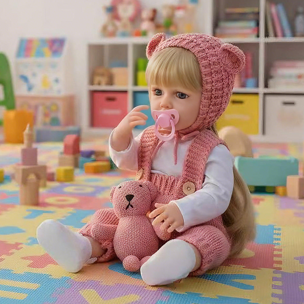 Muñeca bebé de simulación de 22 pulgadas, de cuerpo completo de plástico, que ríe y llora, con diálogos en ruso, inglés y español