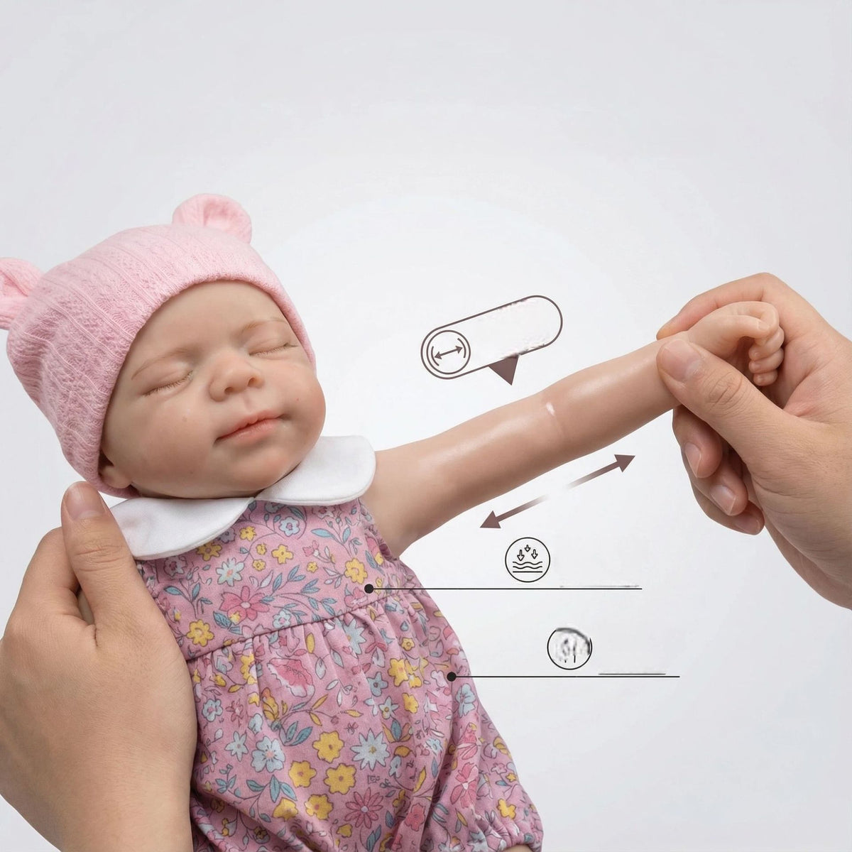 Muñeca reborn de silicona sólida Pascale de 12 pulgadas con cárdigan, regalo de Navidad para niños