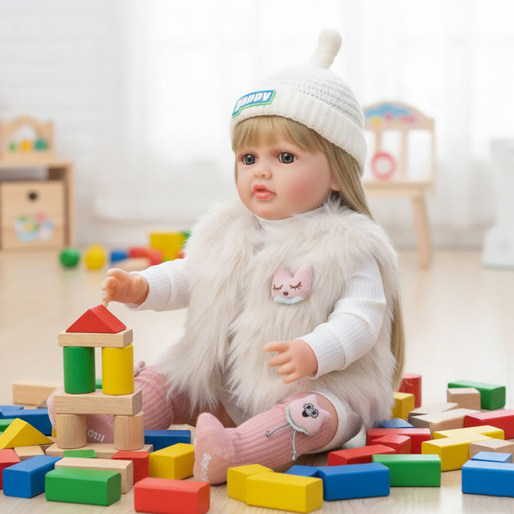 Muñeca bebé de simulación de 22 pulgadas, de cuerpo completo de plástico, que llora, ríe y habla en ruso, inglés y español
