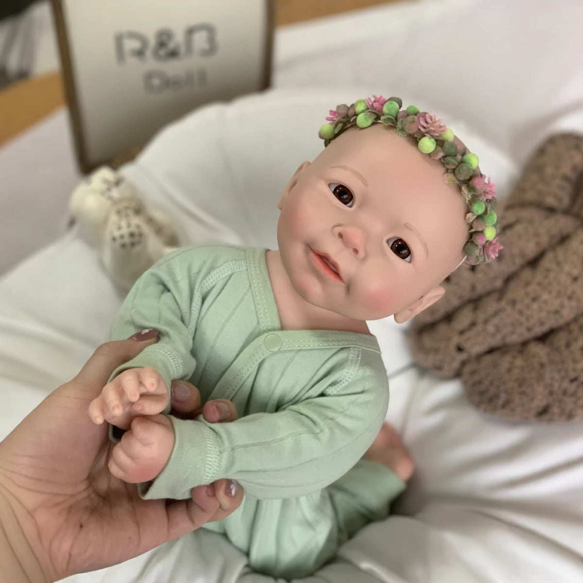 Muñeca reborn realista de silicona maciza de 18 pulgadas, extremidades suaves y flexibles, no tóxica, segura, muñeca compañera para niños