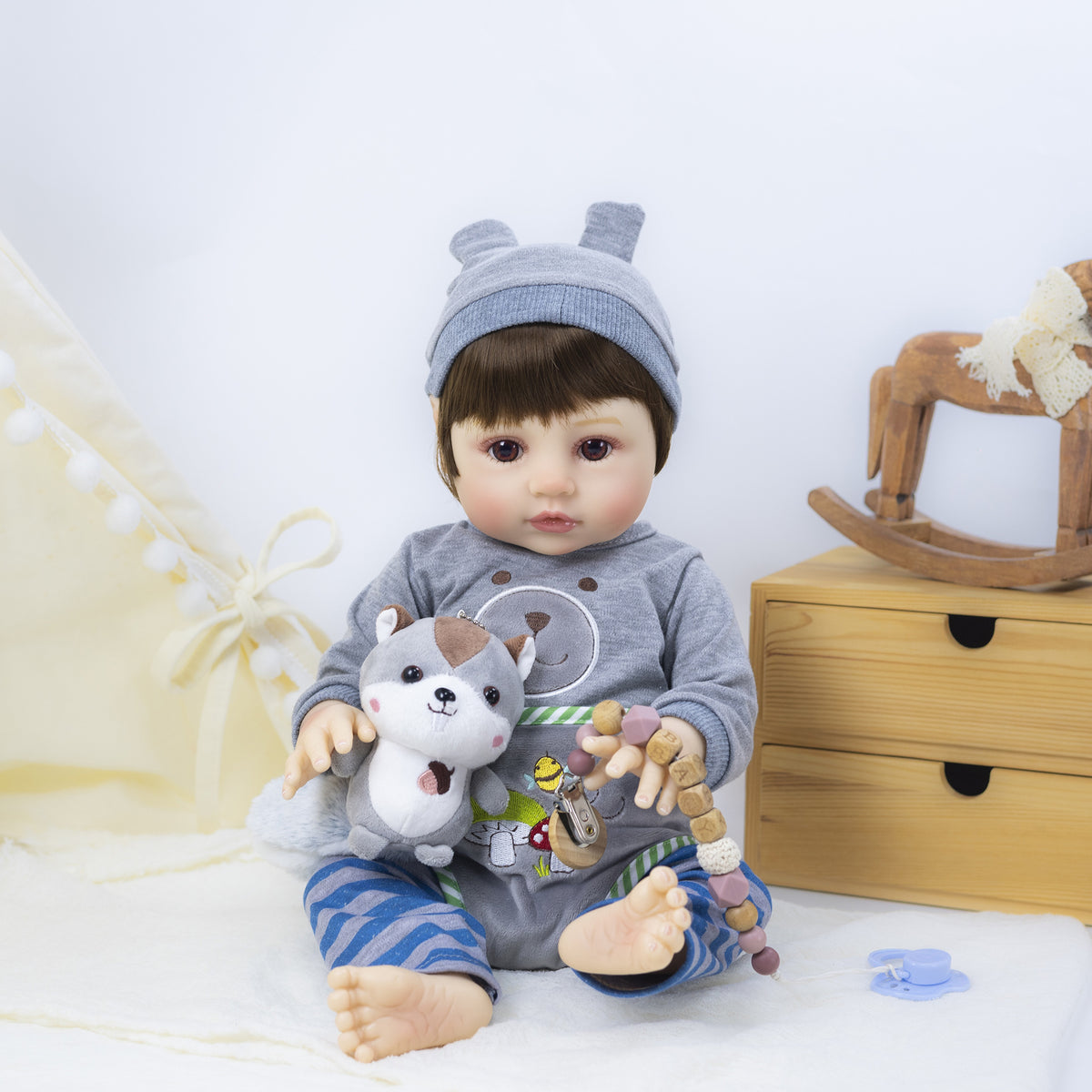 Muñeca bebé realista de 18 pulgadas con cuerpo de vinilo, sorpresa ideal para las fiestas, adorable regalo de recuerdo para reuniones de cumpleaños y tiempo en familia durante las festividades