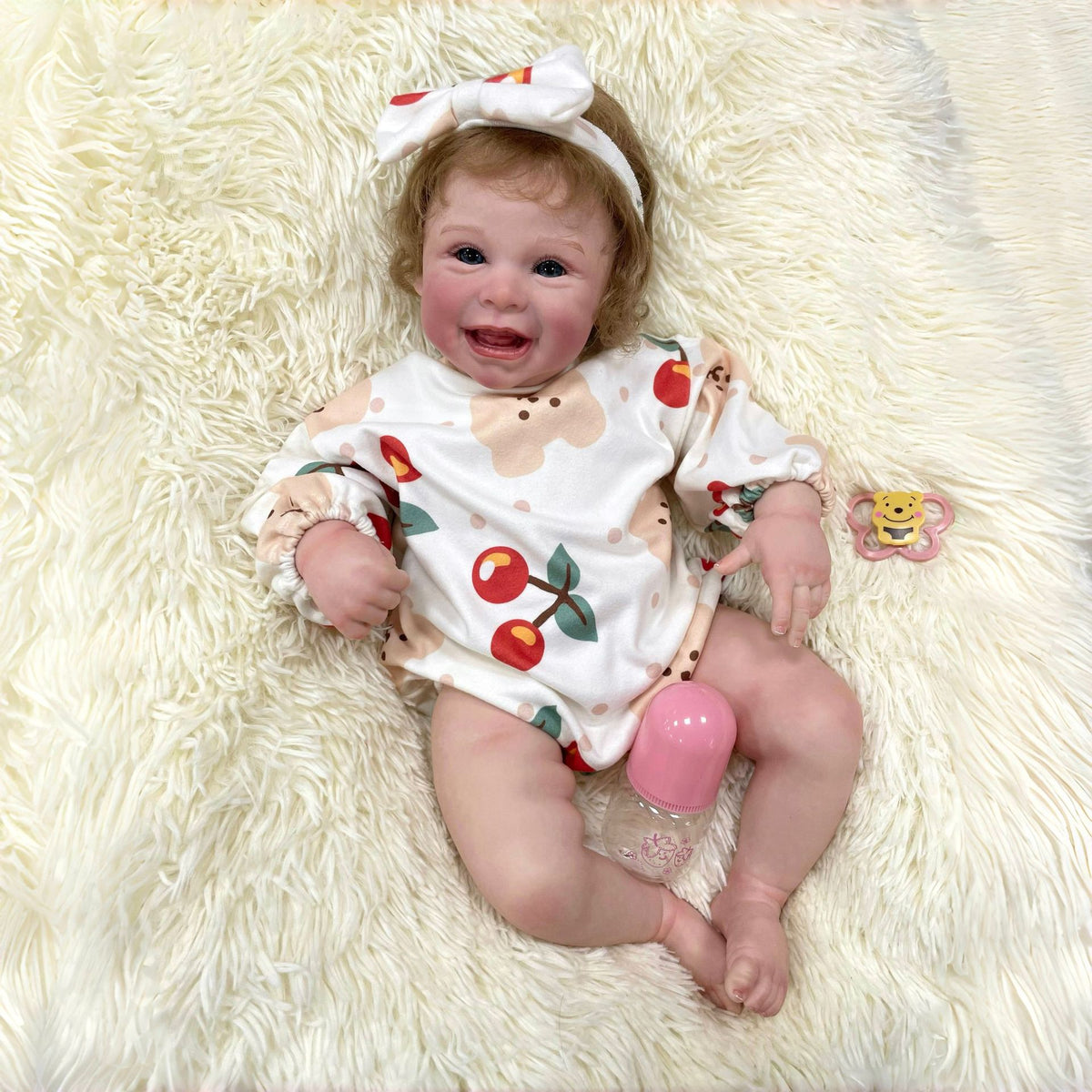 Muñeca Reborn hecha a mano de 22 pulgadas, realista, con cuerpo de tela, juguete para niñas pequeñas