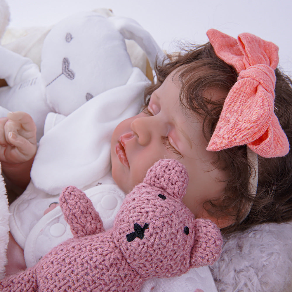 Muñeca Reborn de 18 pulgadas con cuerpo de tela y ropa completa, regalo navideño de primera calidad para entusiastas de las muñecas