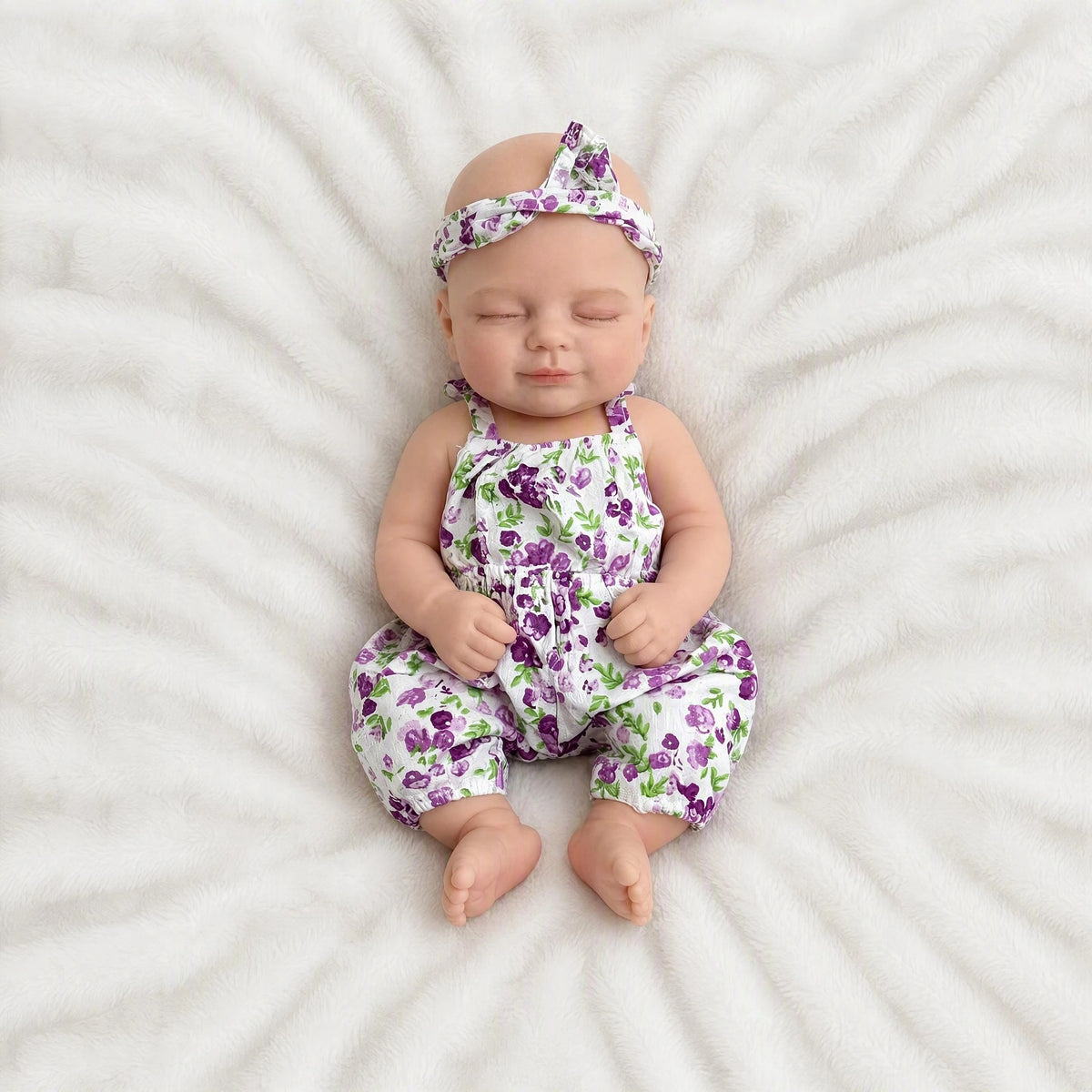 Reborn Baby Doll Girl Solid Silicone 13 Inches with smile Mouth Realistic Doll and Similar to a Real Baby Children's Toy