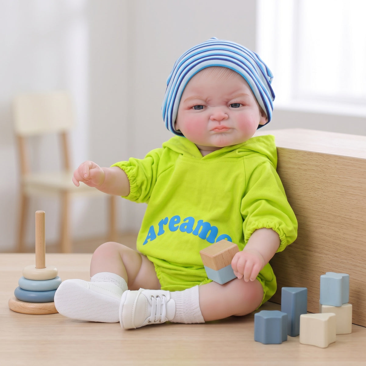 Bebé reborn de 24 pulgadas, hecho a mano, con cuerpo completo de vinilo, ideal para juegos infantiles, regalos navideños y coleccionistas.