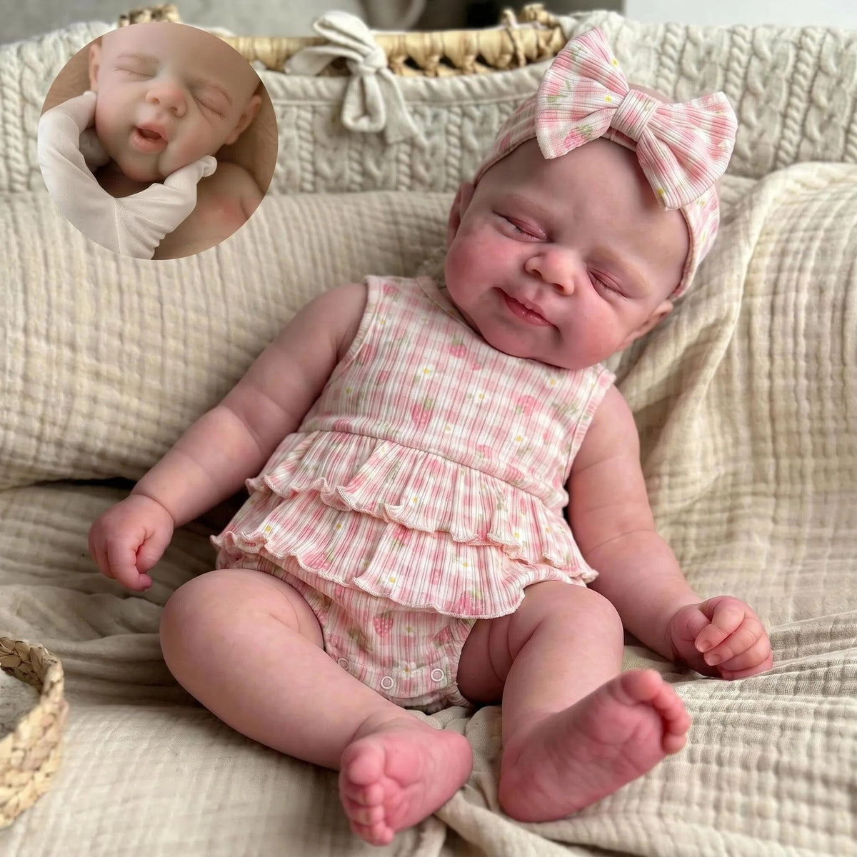 Muñeca Reborn de silicona de 18 pulgadas, juguete divertido de rol para niños pequeños y compañero para aliviar el estrés para adultos coleccionistas de muñecas, opción de regalo premium para cumpleaños y días festivos