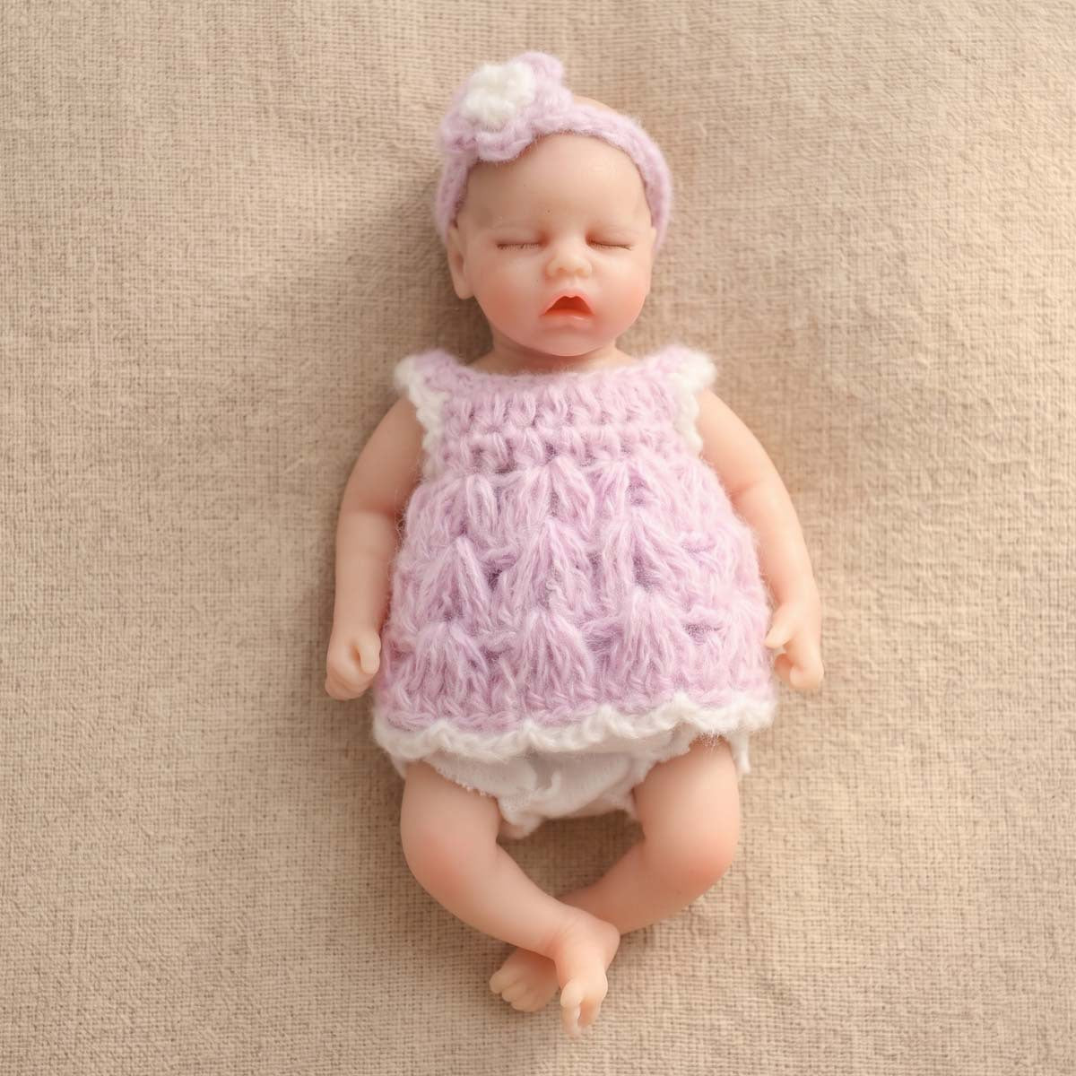 Muñeca de bebé reborn de silicona sólida de 6 pulgadas, juguete infantil elástico de tacto real, regalo y objeto de colección